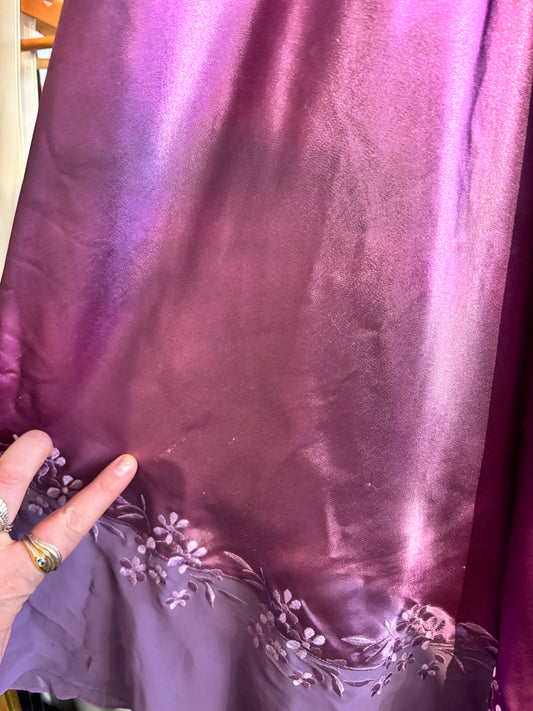 AS IS size 5X purple satin with rose P Intimates slip dress