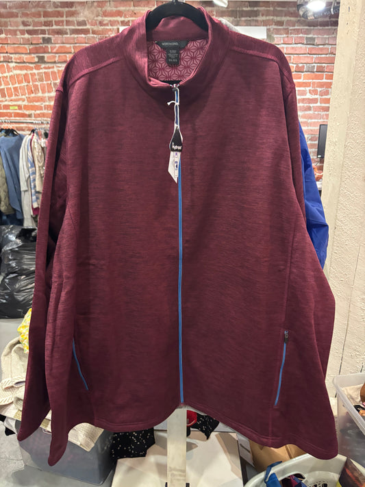 Size 5XL North End burgundy zip up sweater jacket