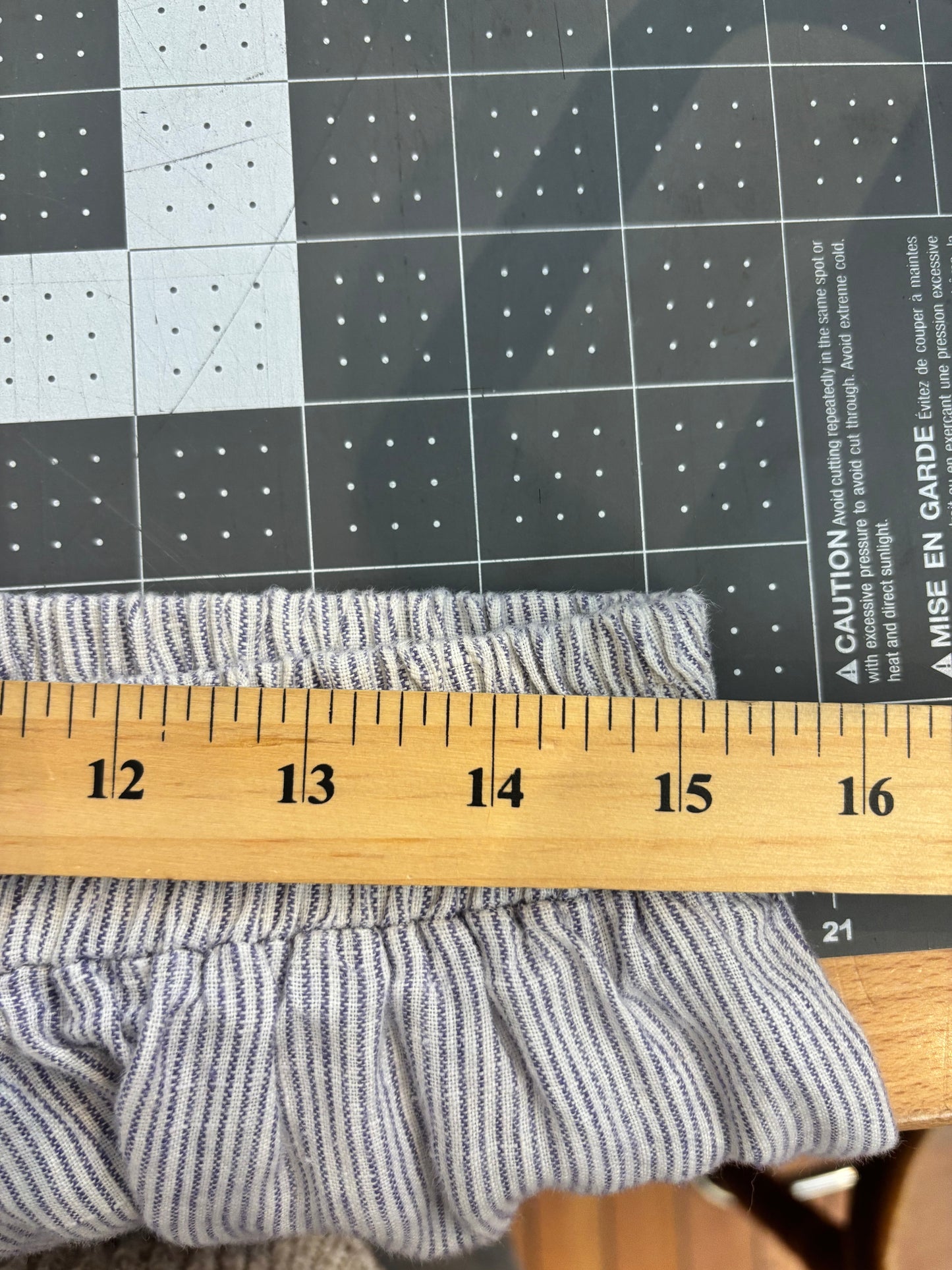 size L/XL white chambray stripe linen Shelter PJ SET- 2 piece