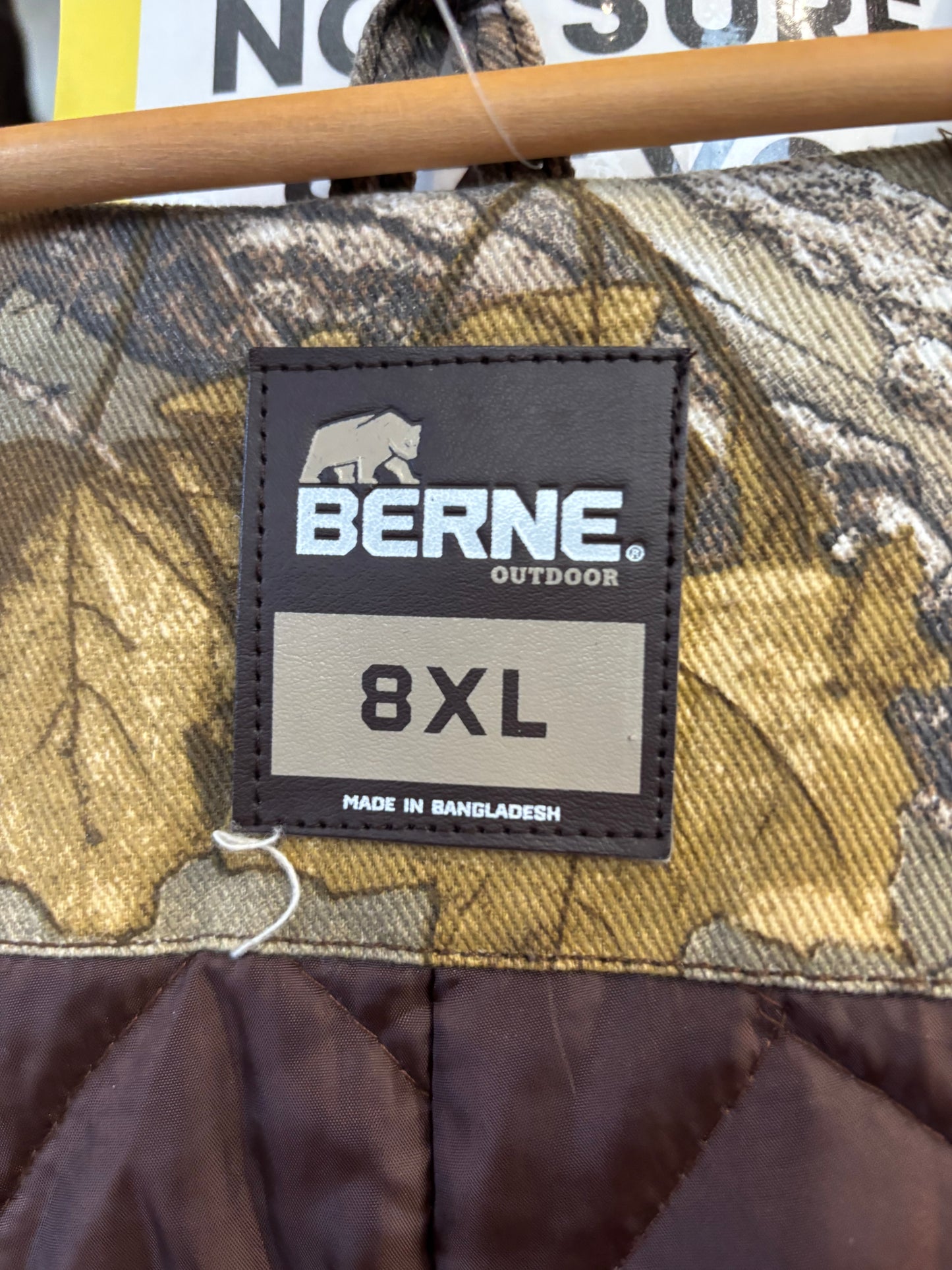 size 8X Berne quilted camo overalls