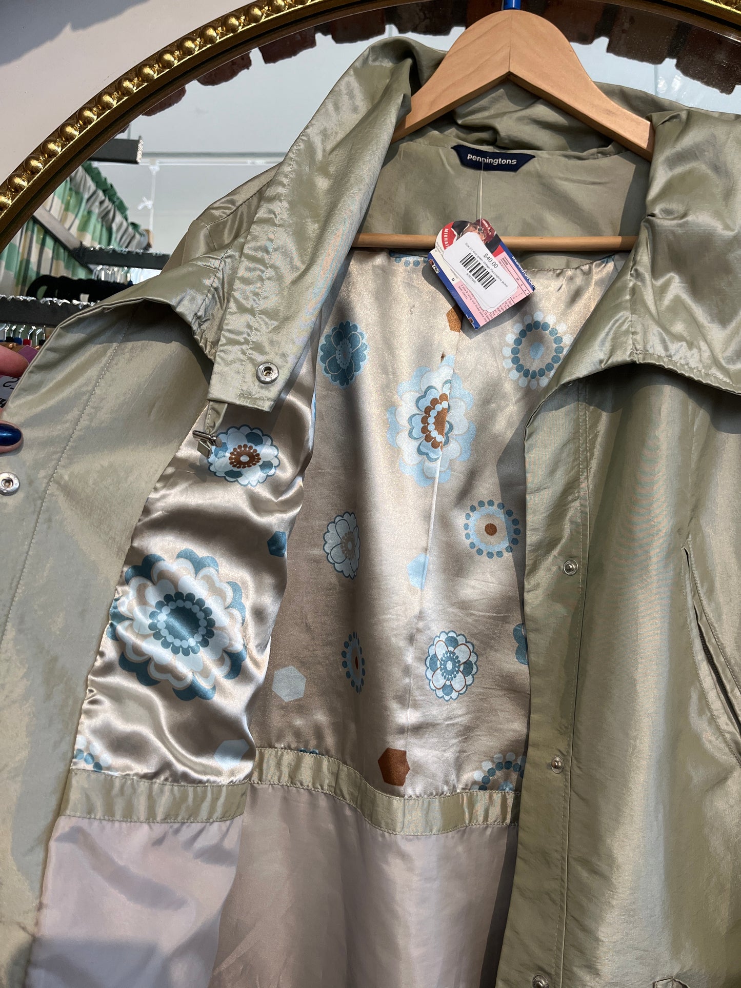 Size 2X shny green Vintage Penningtons jacket