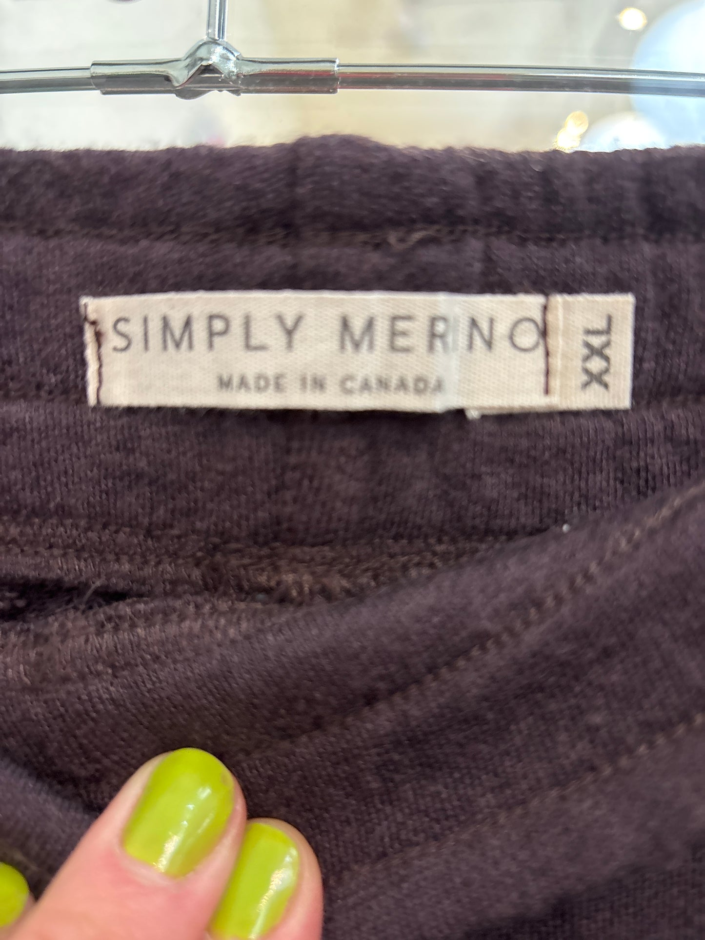 size XXL brown knit Simply Merino pants - pull on wide leg