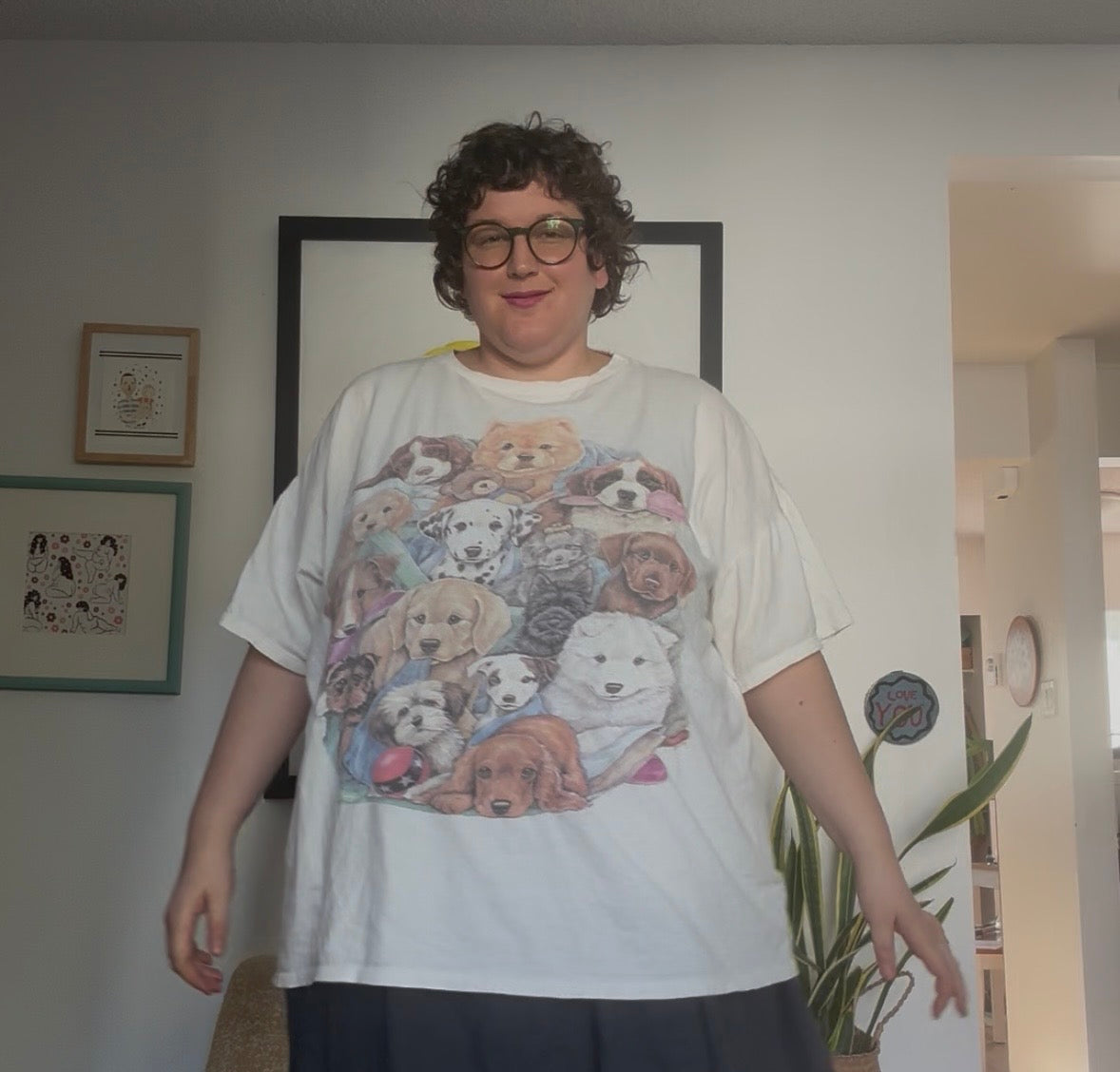 size 3X white with puppies VINTAGE Katz tee