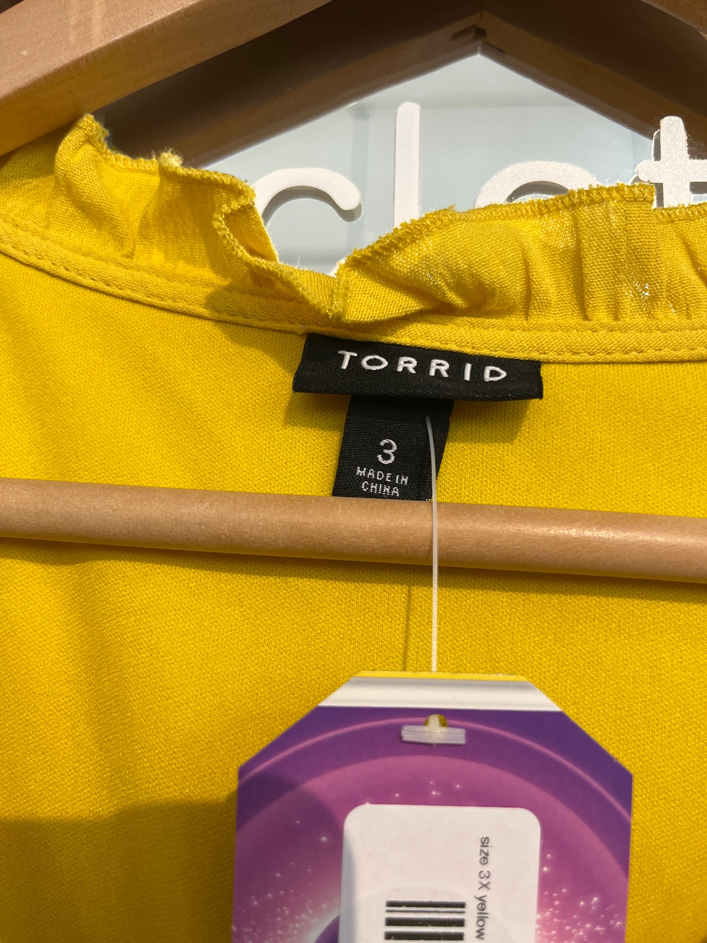 size 3X yellow tiered Torrid dress - mid