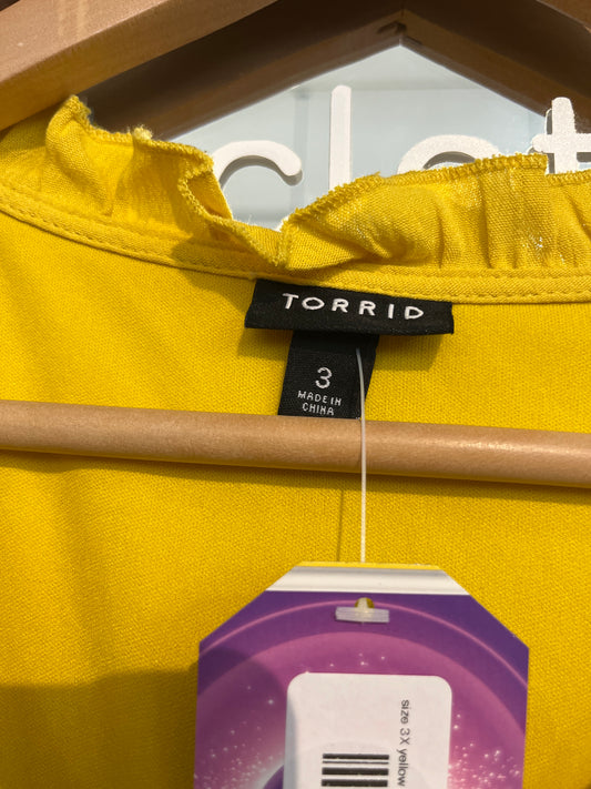 size 3X yellow tiered Torrid dress - mid