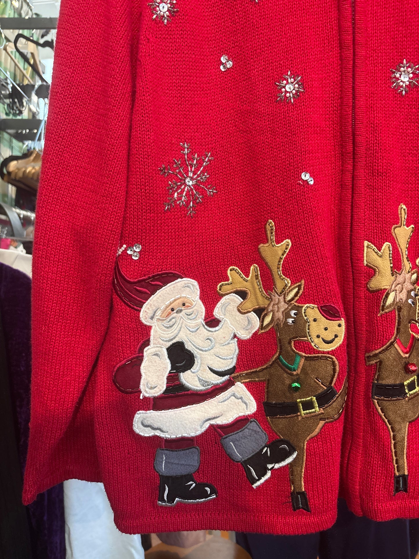 size 1X red holiday Heirloom Collectables sweater - vintage