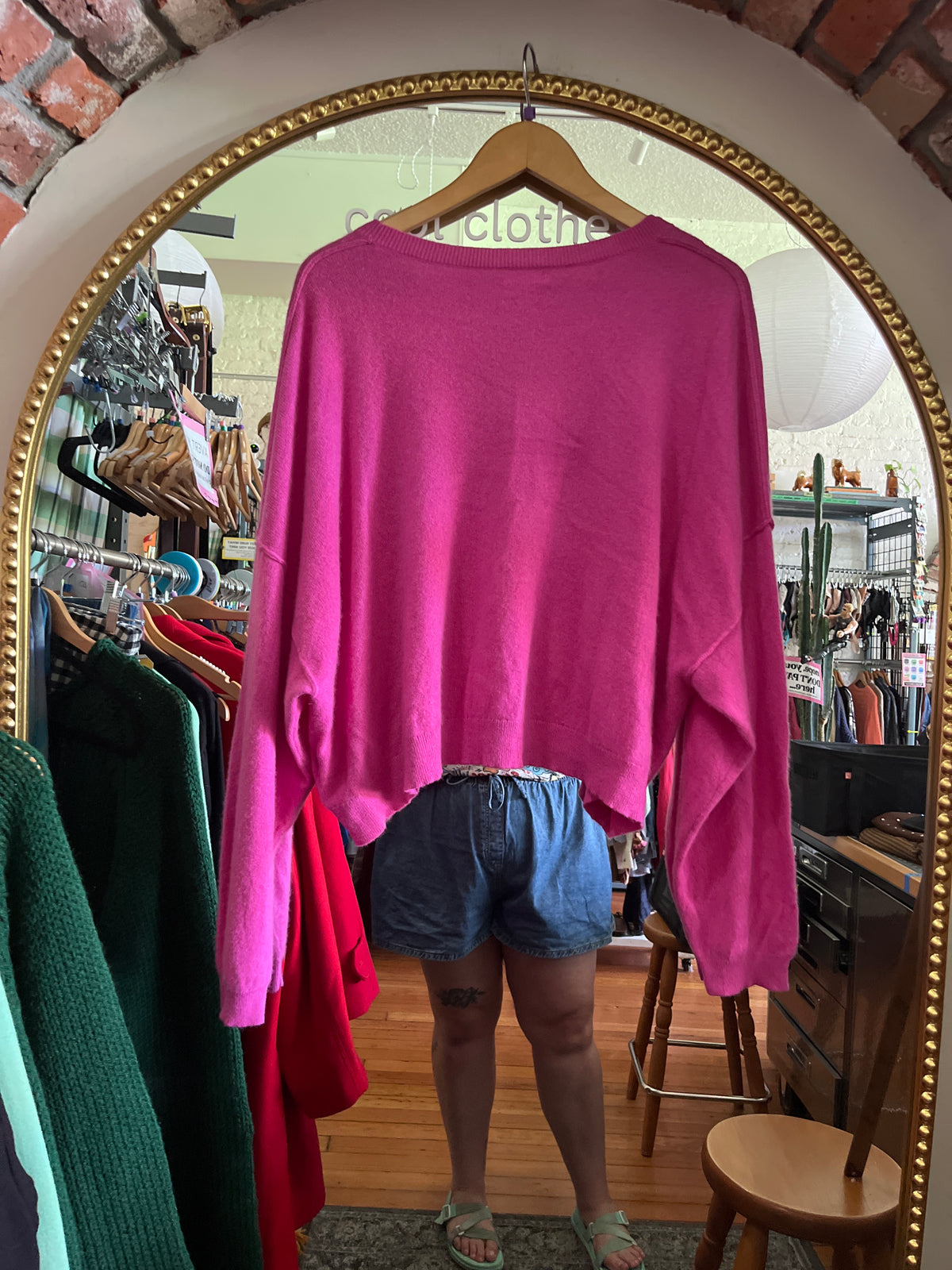 size flex pink CASHMERE pilcro sweater - knit