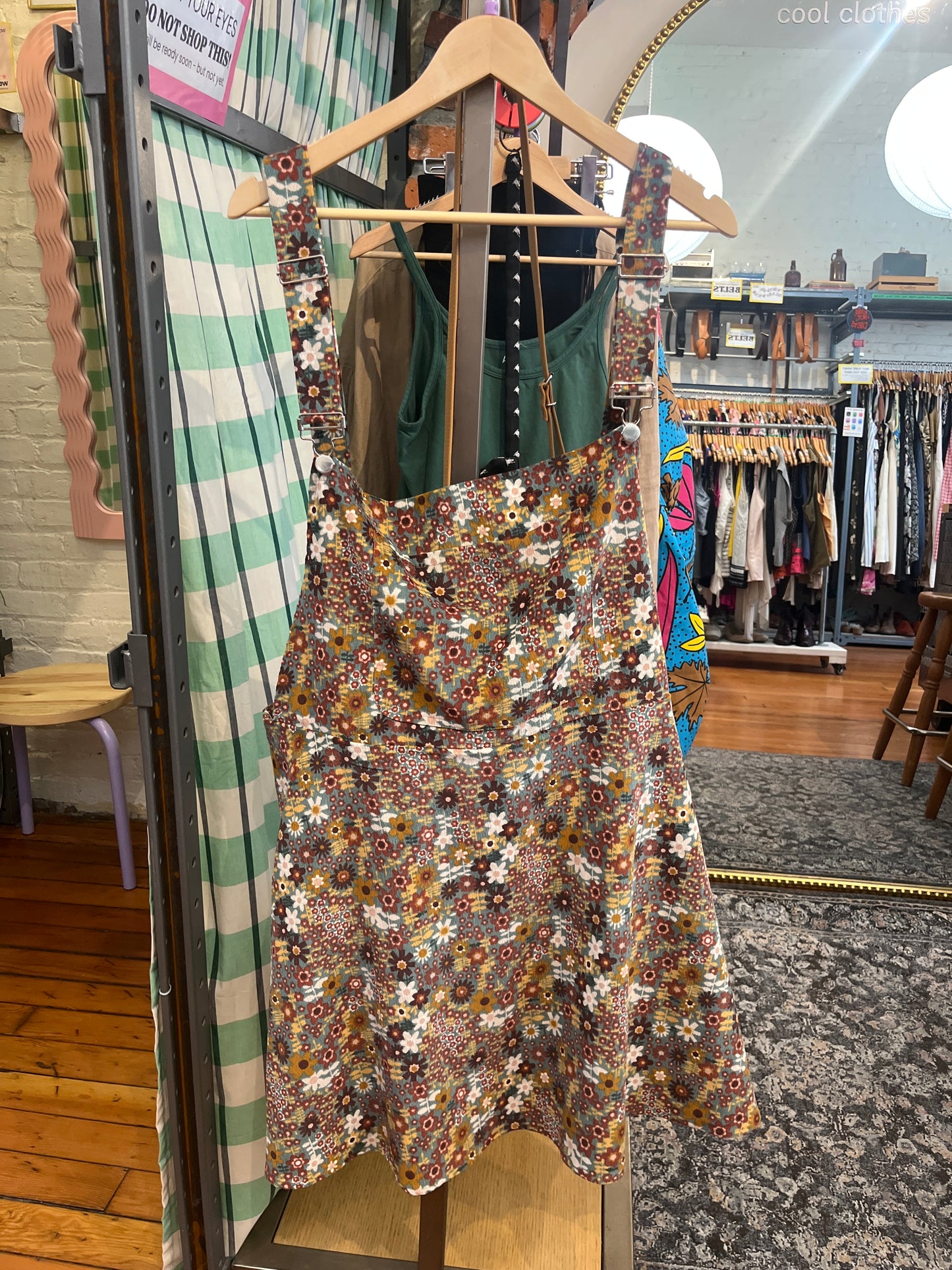 size 4XL teal burgundy corduroy Cider pinafore