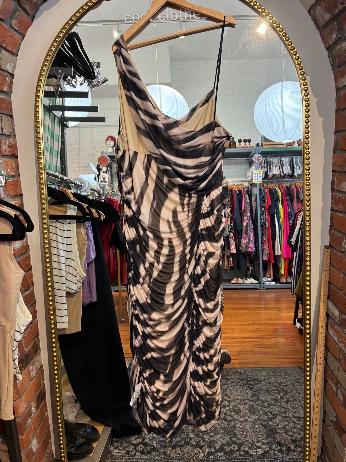 ASOS size 26 zebra- ruched dress