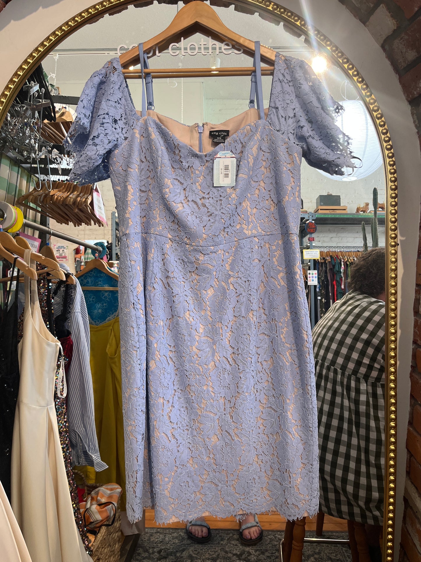 Size 18 powder blue lace overlay NWT City Chic dress