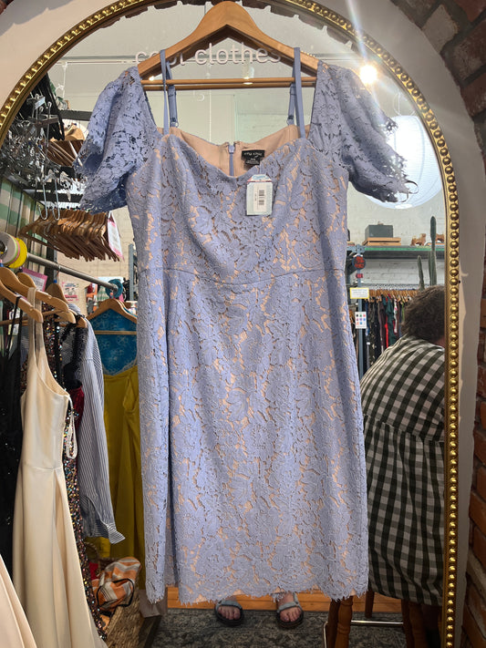 Size 18 powder blue lace overlay NWT City Chic dress