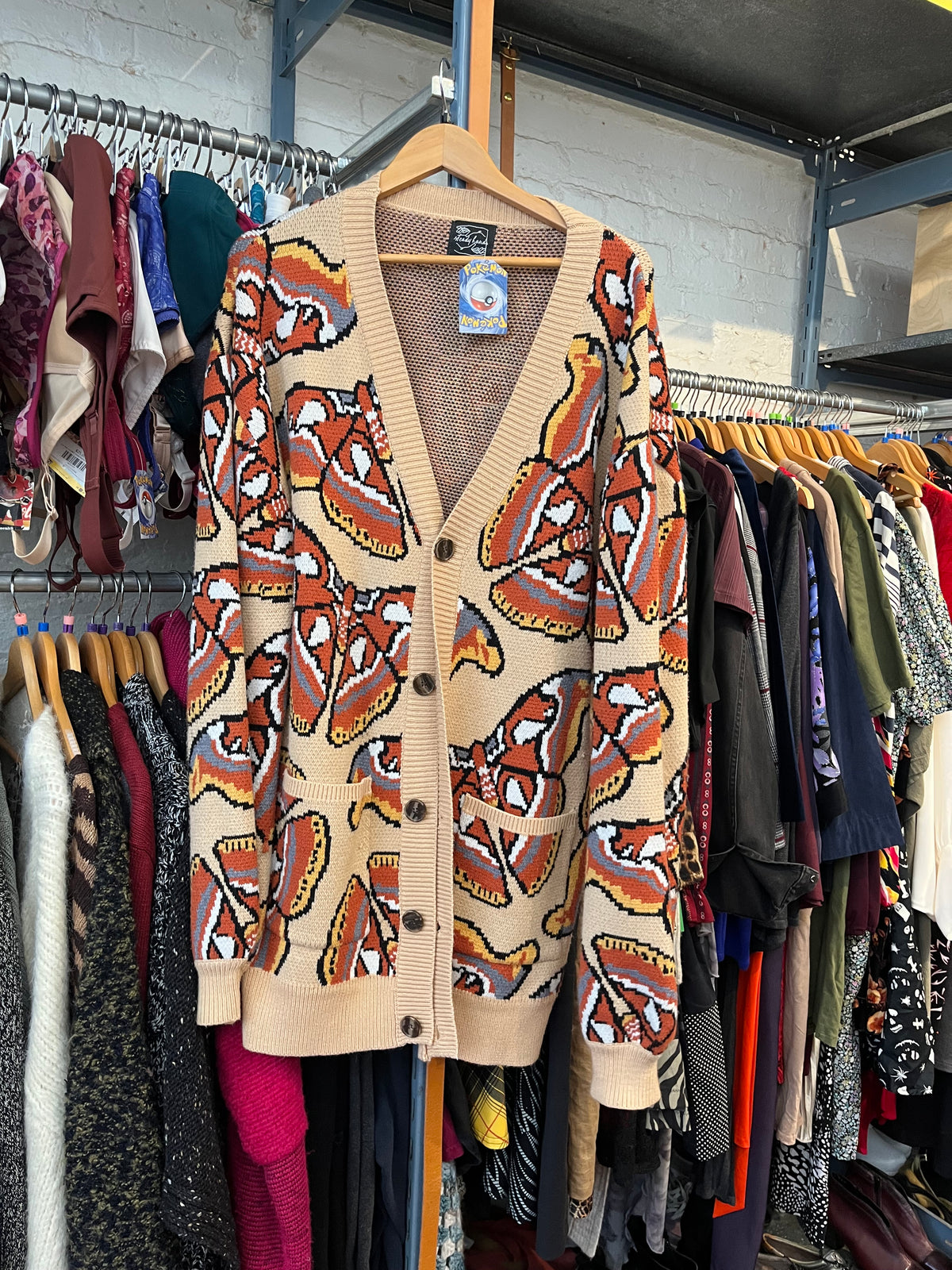 size XL/XXL moths Steady Hands cardigan - button up