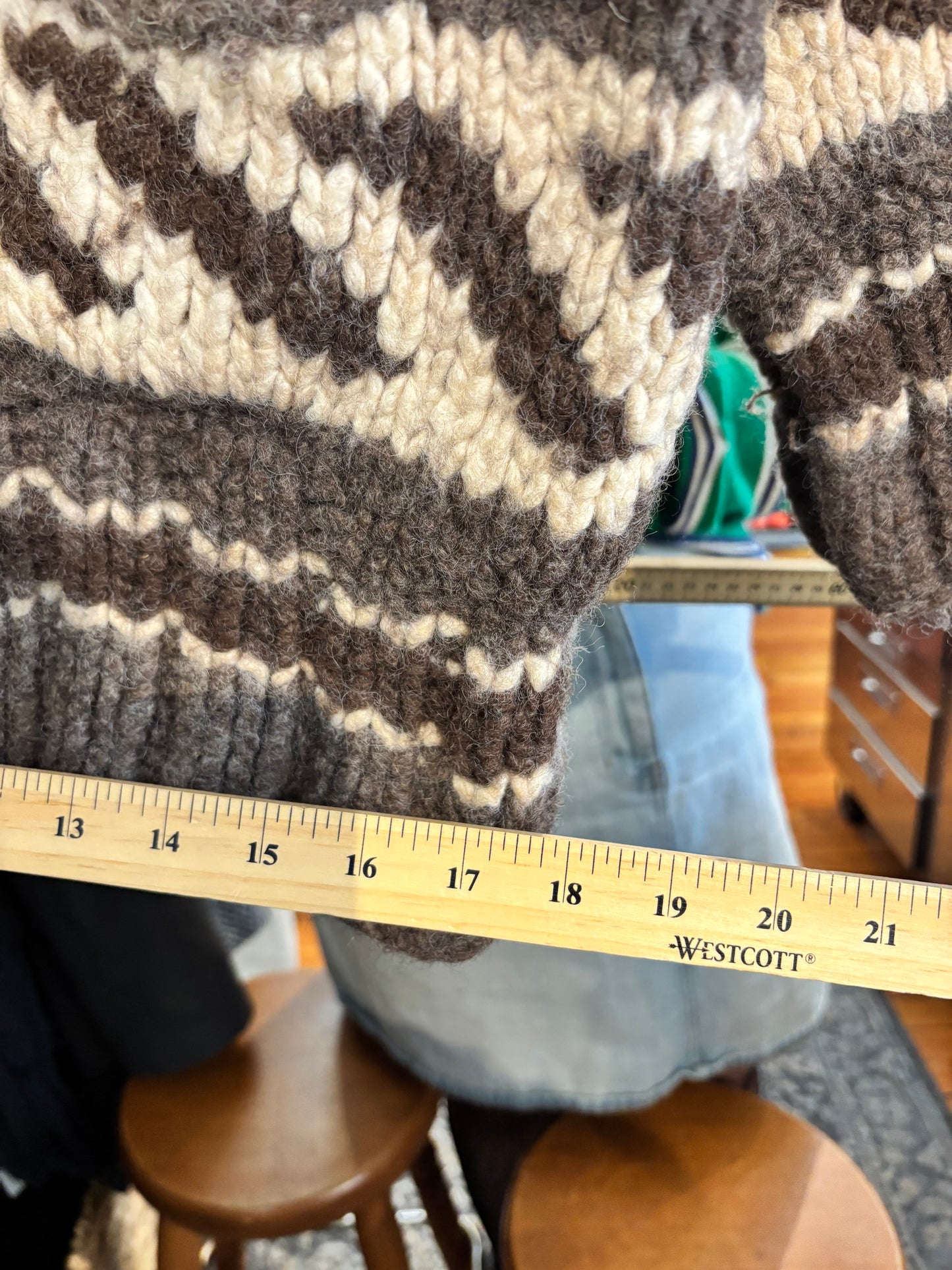 Size large-ish authentic Cowichan sweater