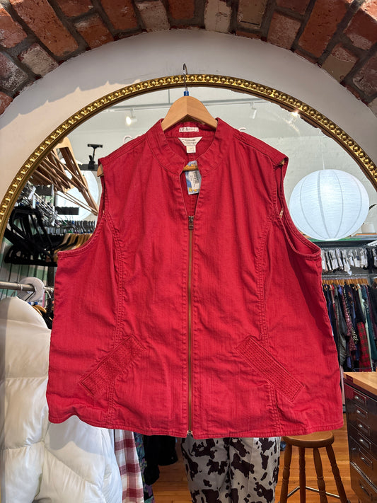 vintage size 2X red denim CJ banks vest