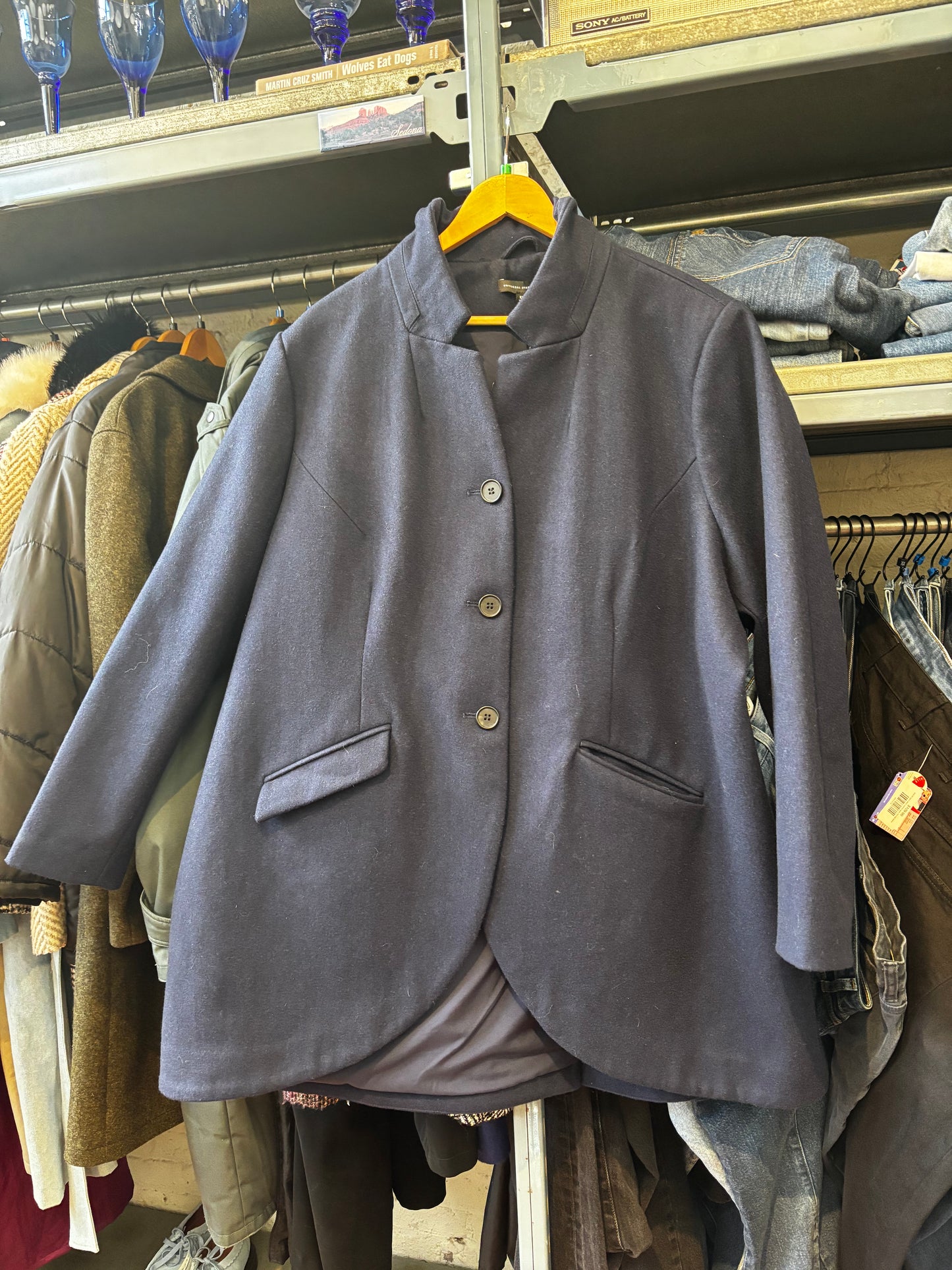 Universal Standard size XL (2-3X) navy wool blend jacket
