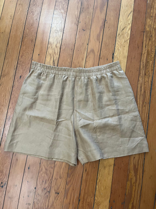 size 3X wheat Free Label LINEN LORETTA SHORT