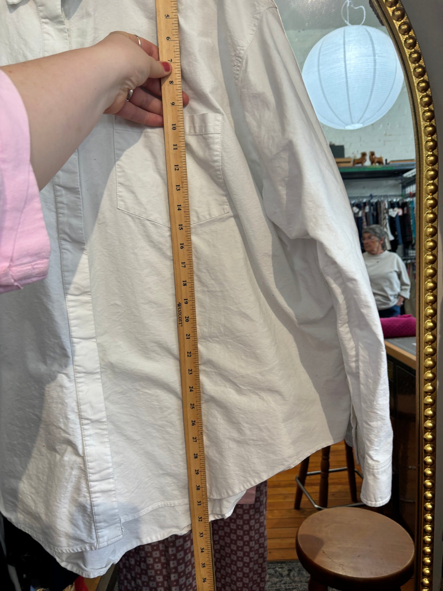 size 4X white cotton Good American button-up