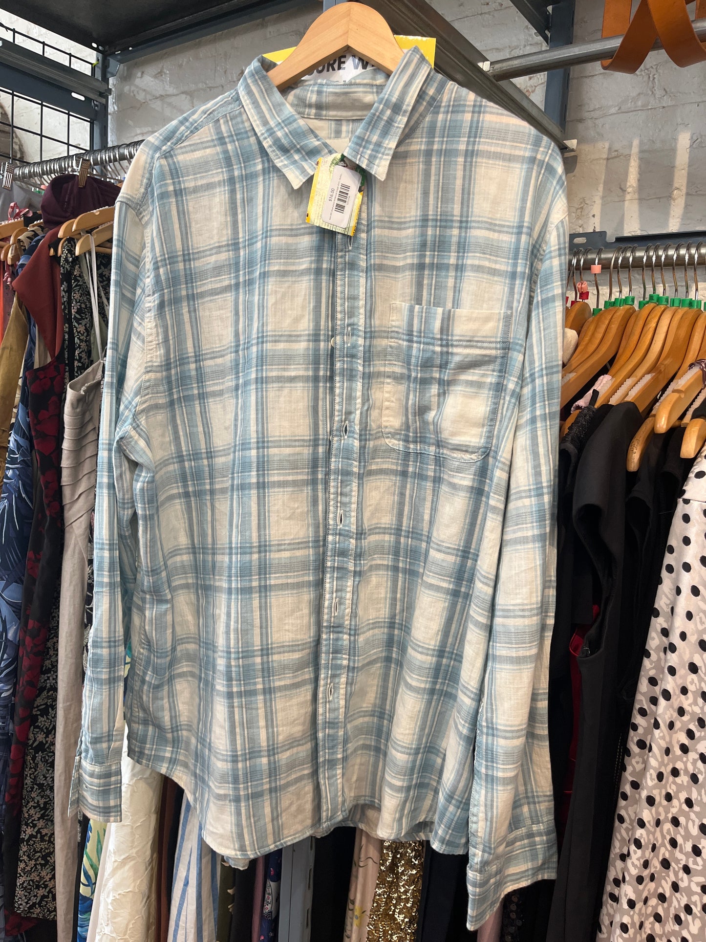 size XXL blue plaid American Eagle shirt - button up