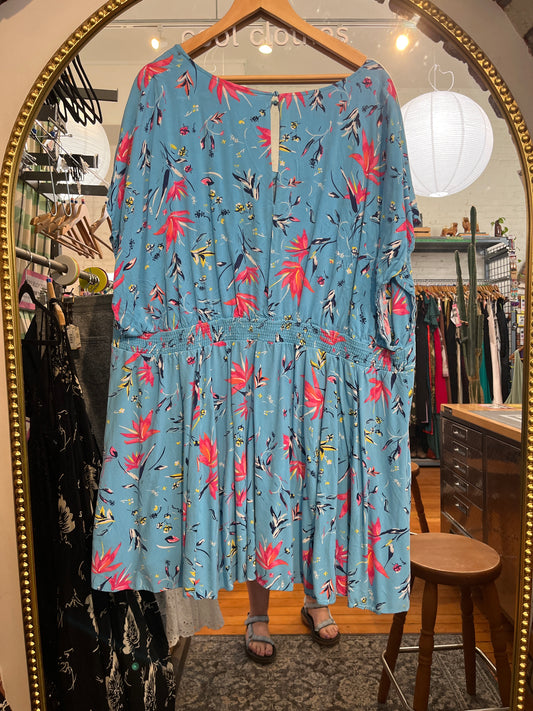 size 5X light blue with pink In Every Story dress - short