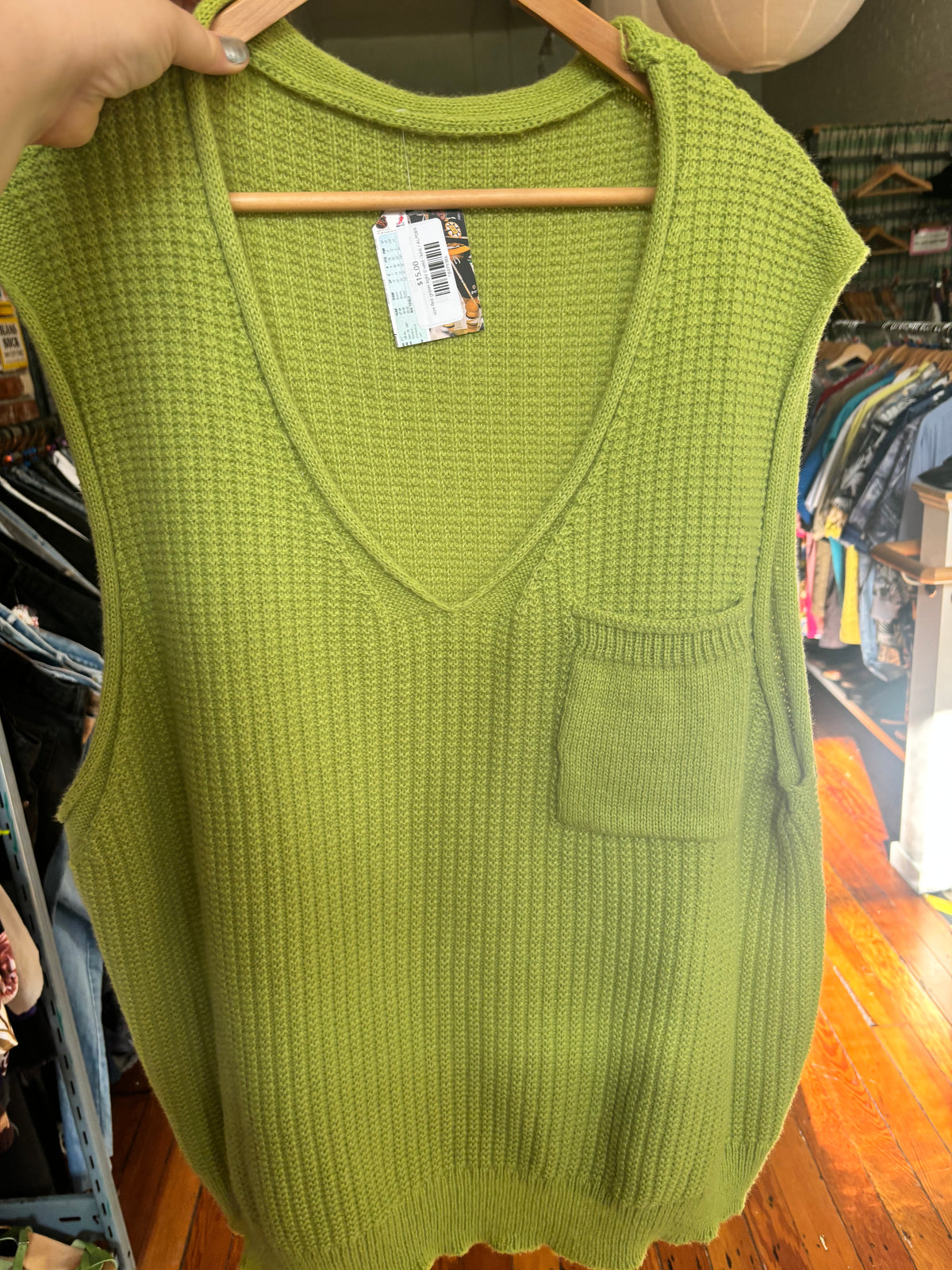 size flex green light vest - knit