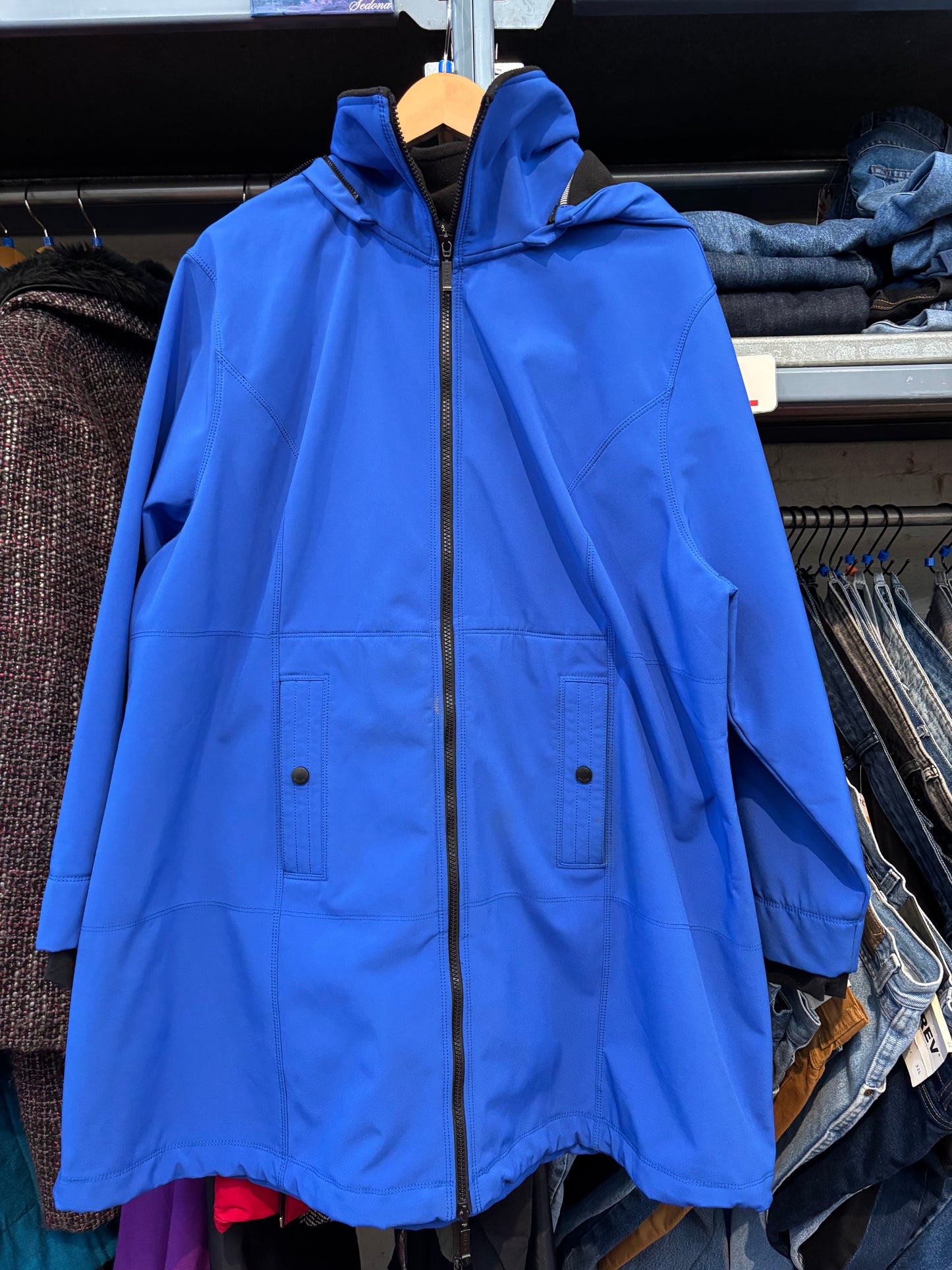 size 3X blue rain Bylyse jacket - long