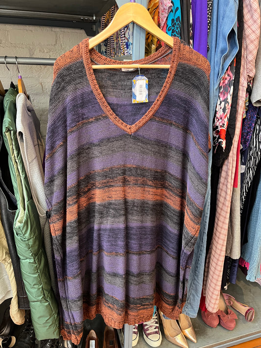 size flex brown grey COTTON knit Ulla Popken vest - sweater