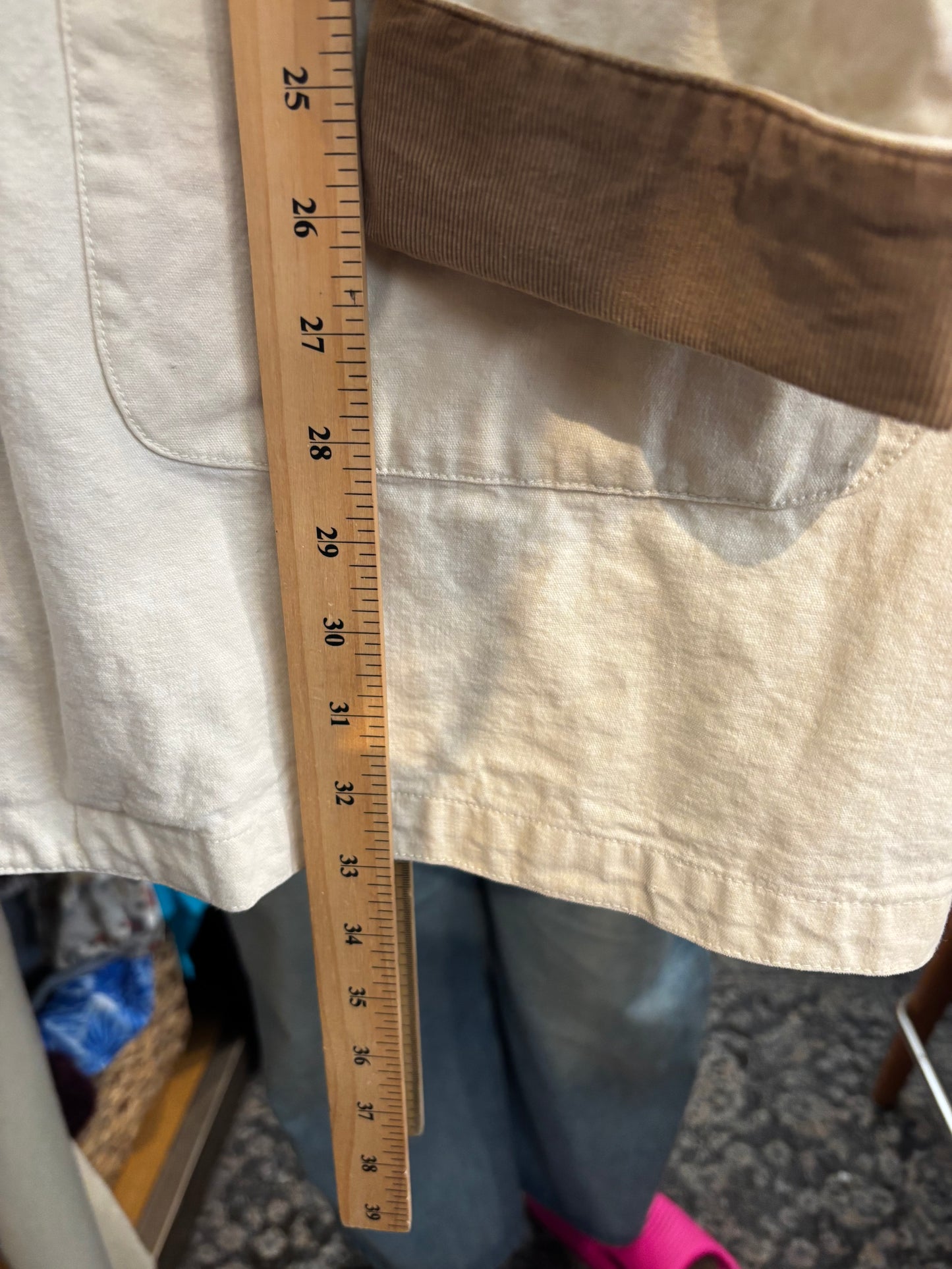 size L/G cream with cord collar VINATGE Eddie Bauer jacket - chore
