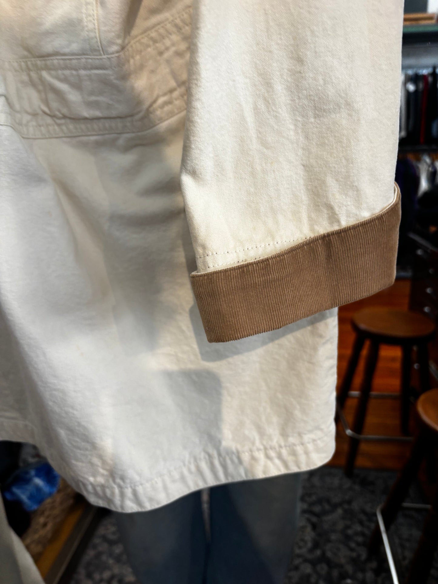 size L/G cream with cord collar VINATGE Eddie Bauer jacket - chore