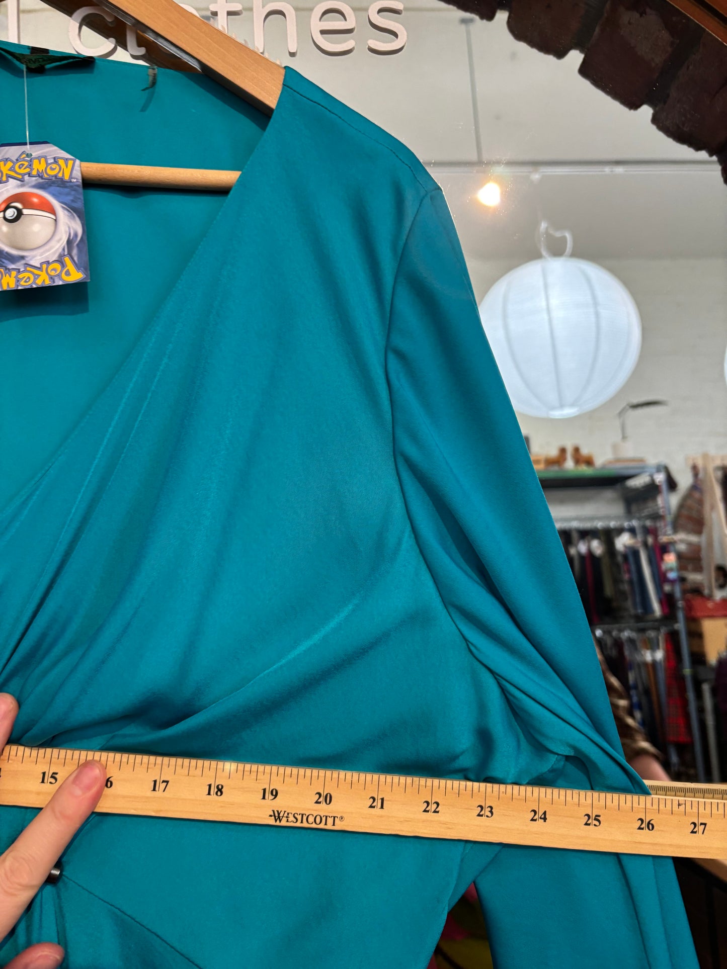 size XXL teal satin with details Kobi Halperin dress- maxi