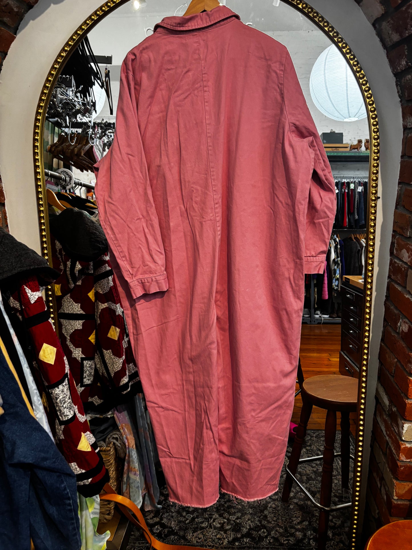size 3X Red Sky pink cotton boilersuit