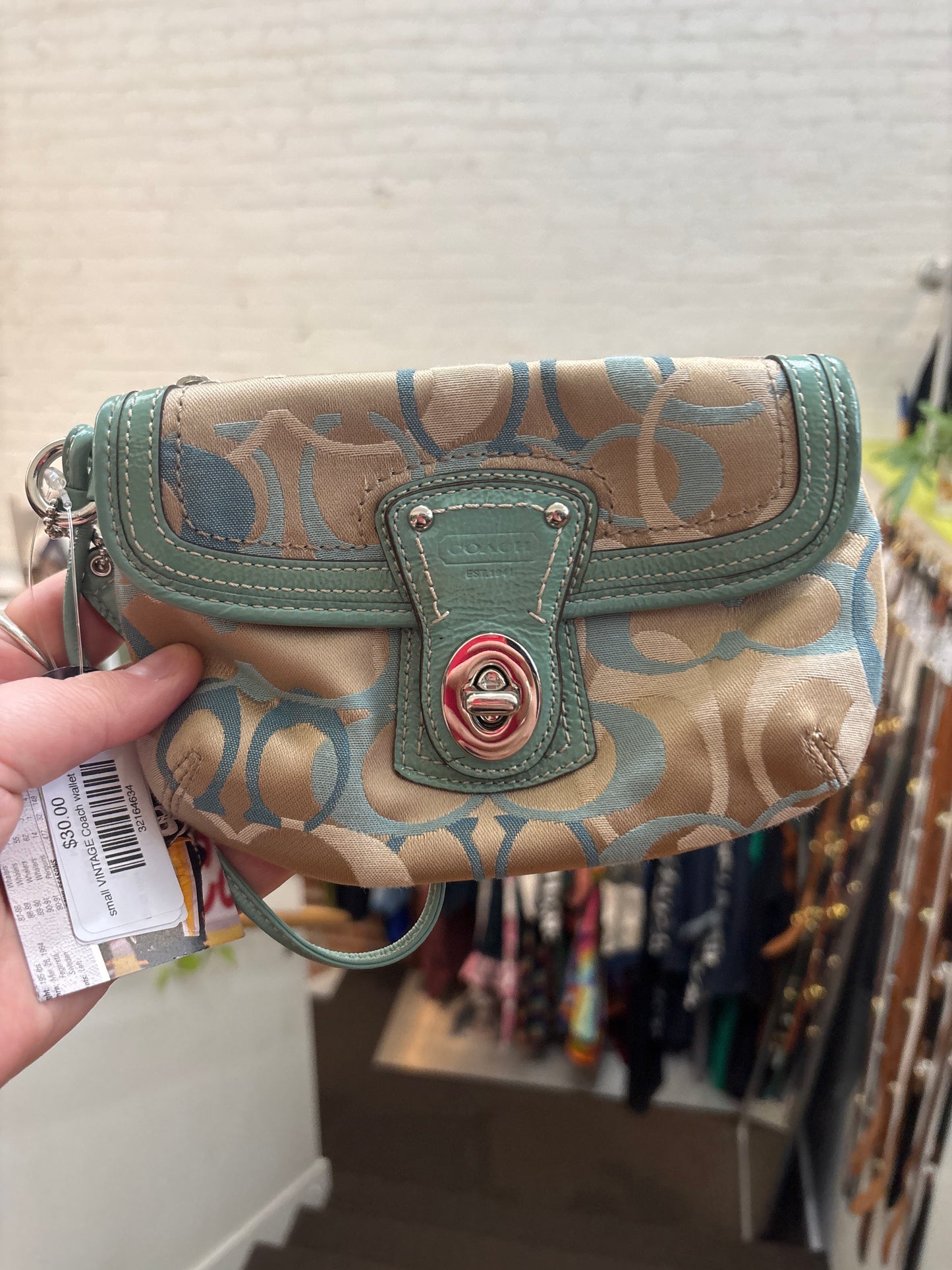 small VINTAGE Coach wallet with strap