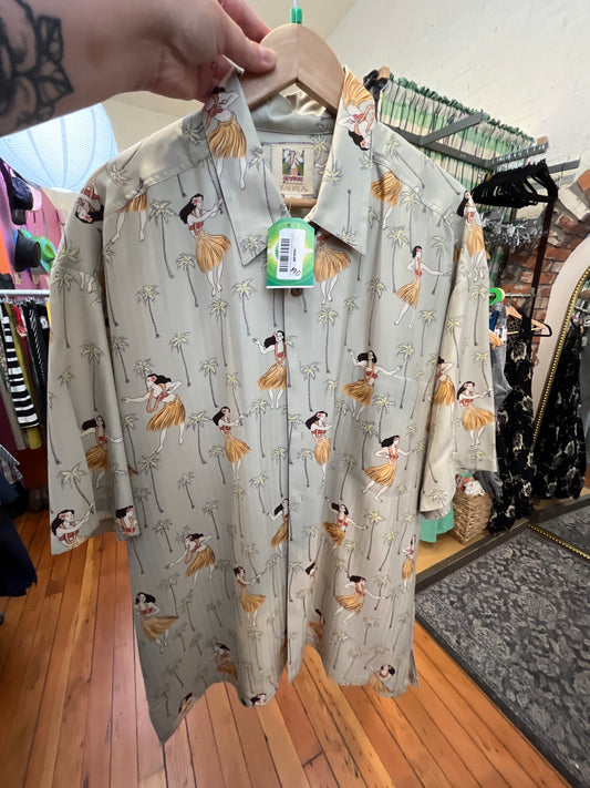 VINTAGE Kahala Yvonne Collection size XL 100% silk shirt