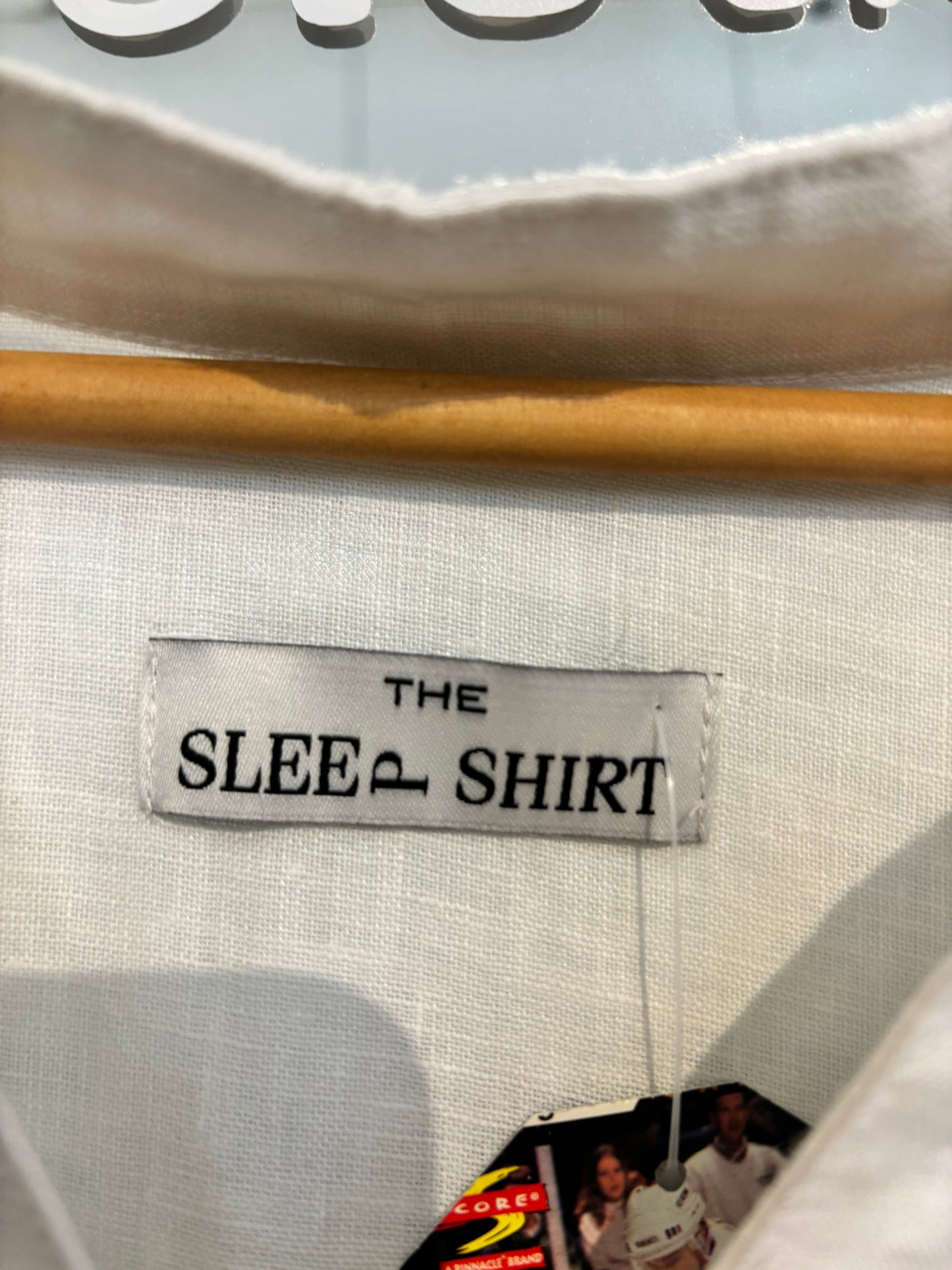 size XL white linen Sleep Shirt kaftan - bishop sleeve