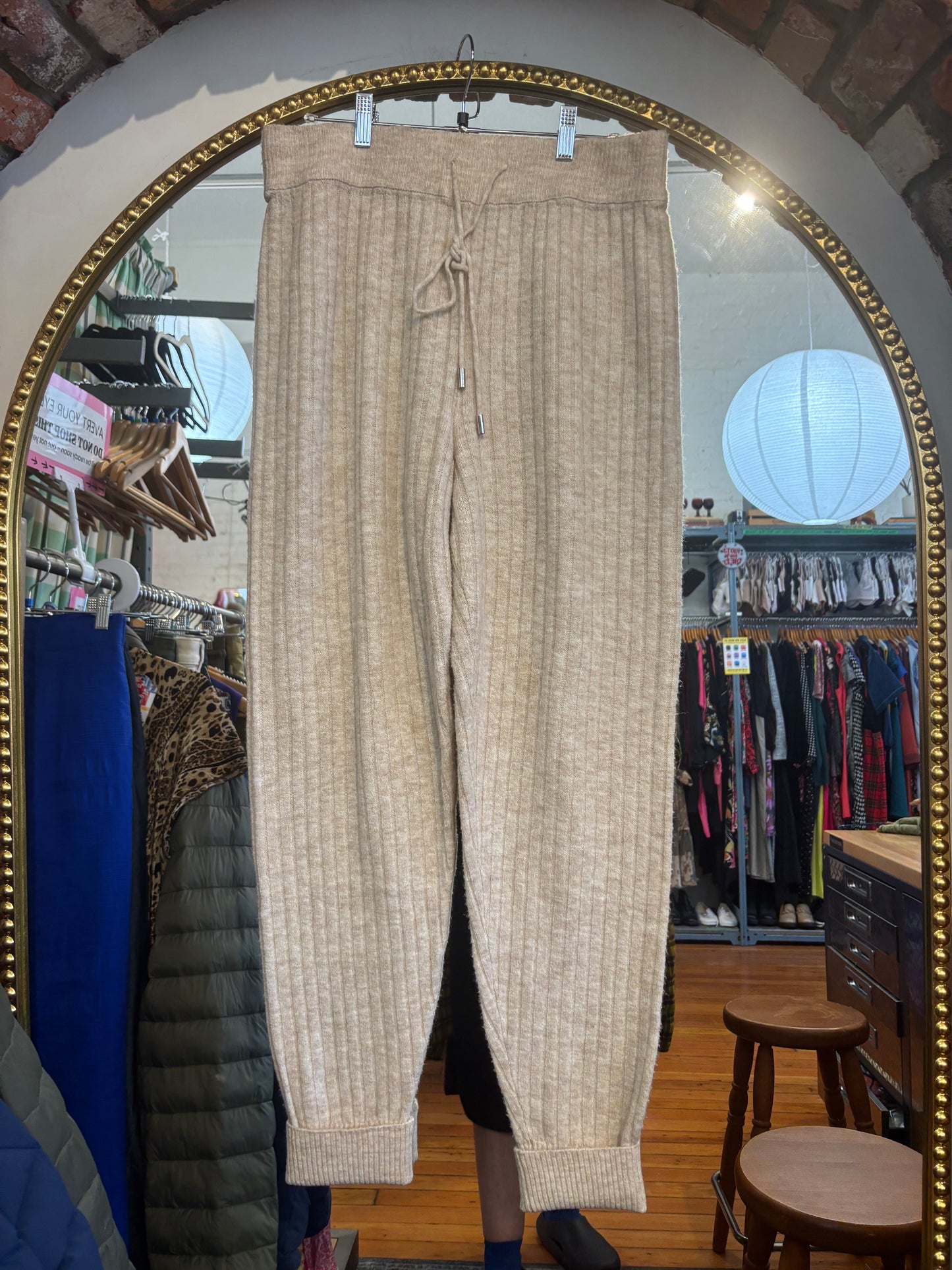 size XL cream knit Free People joggers