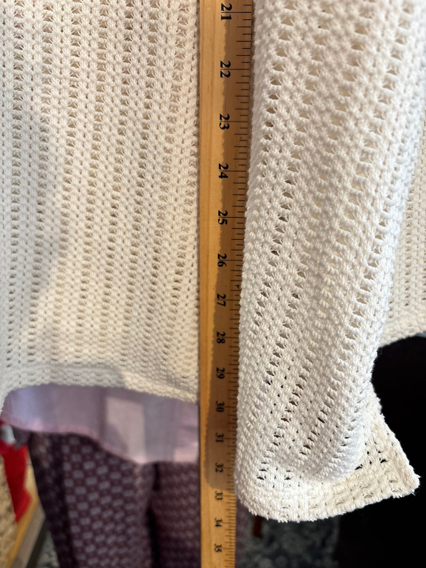 size 4X PENN cream cotton blend open fabric sweater