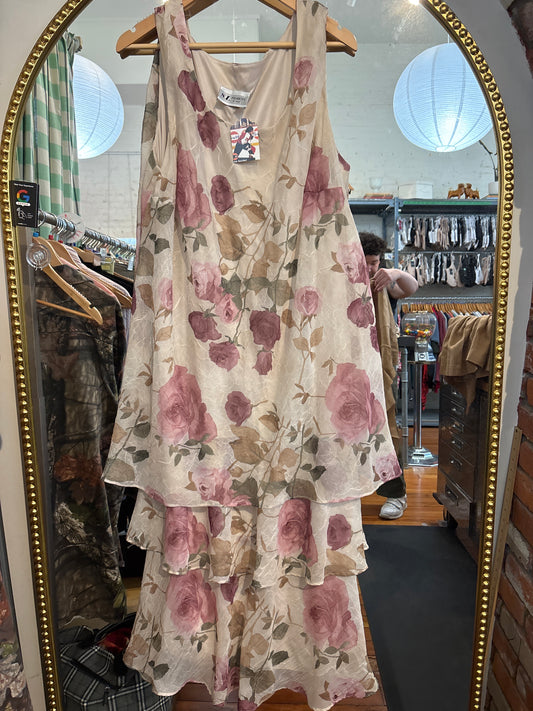 Size 3X vintage SL fashions rose dress