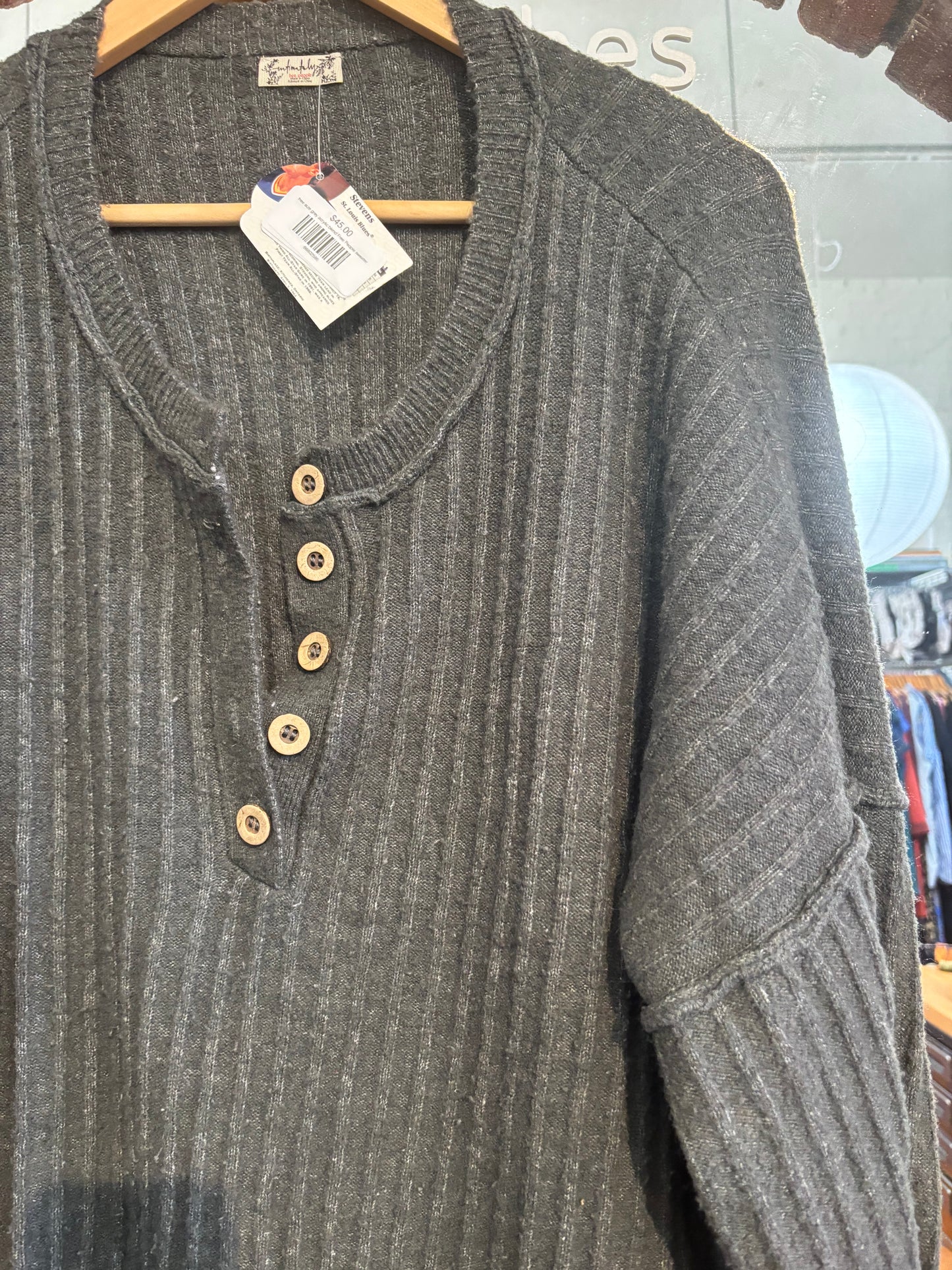 free size grey acrylic blend Free People sweater - ribbed