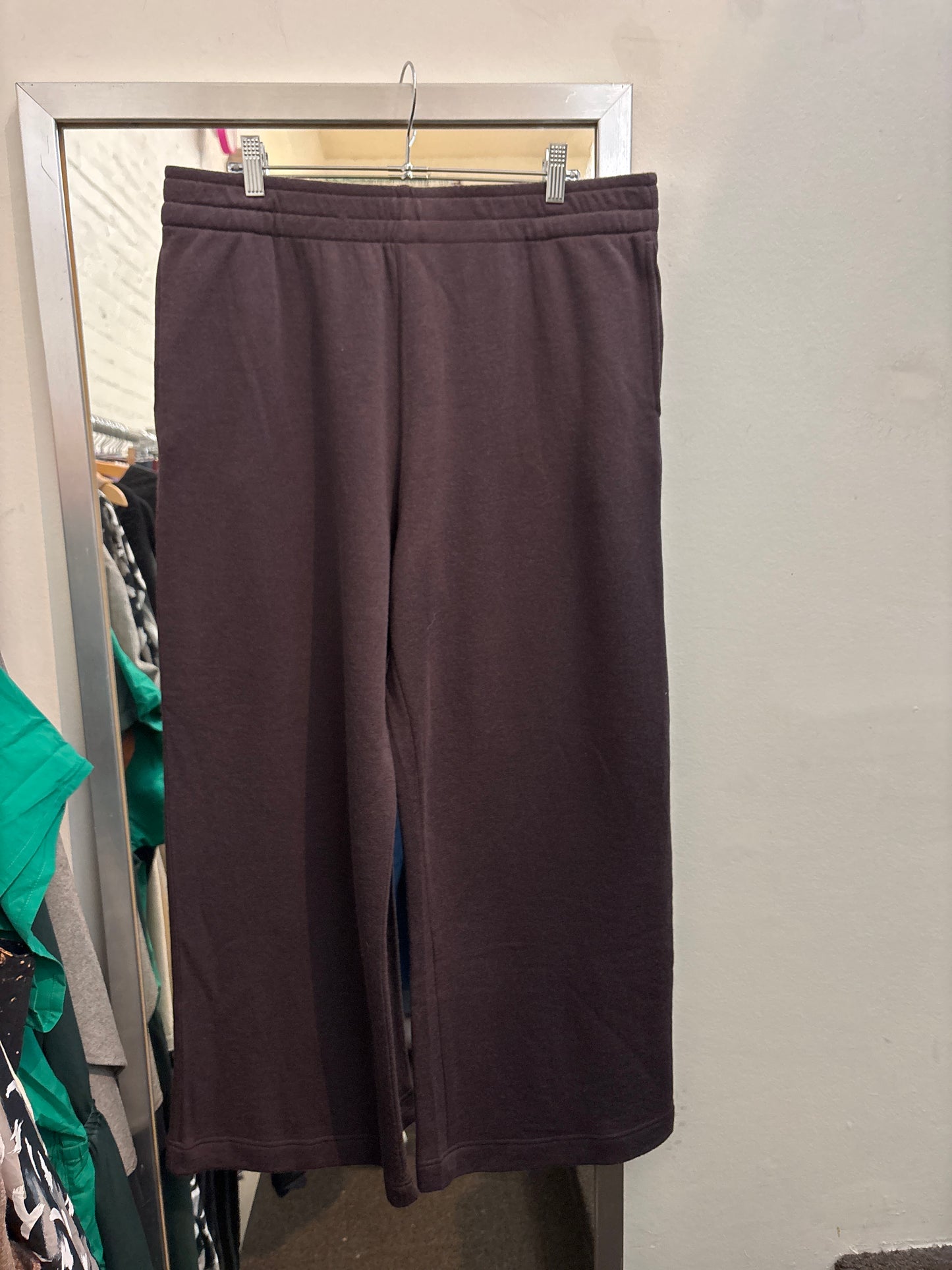 size XXL brown knit Simply Merino pants - pull on wide leg