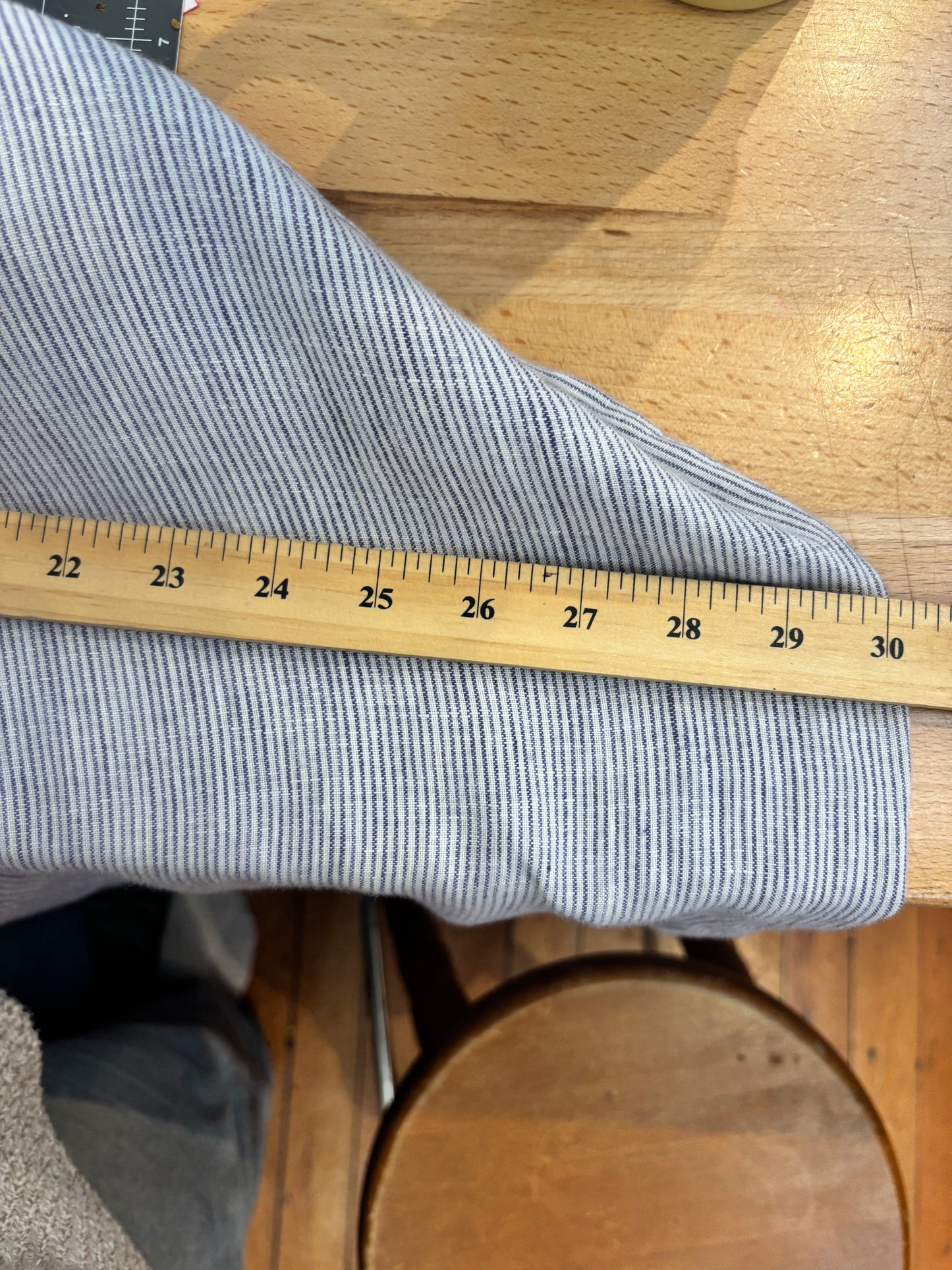 size L/XL white chambray stripe linen Shelter PJ SET- 2 piece