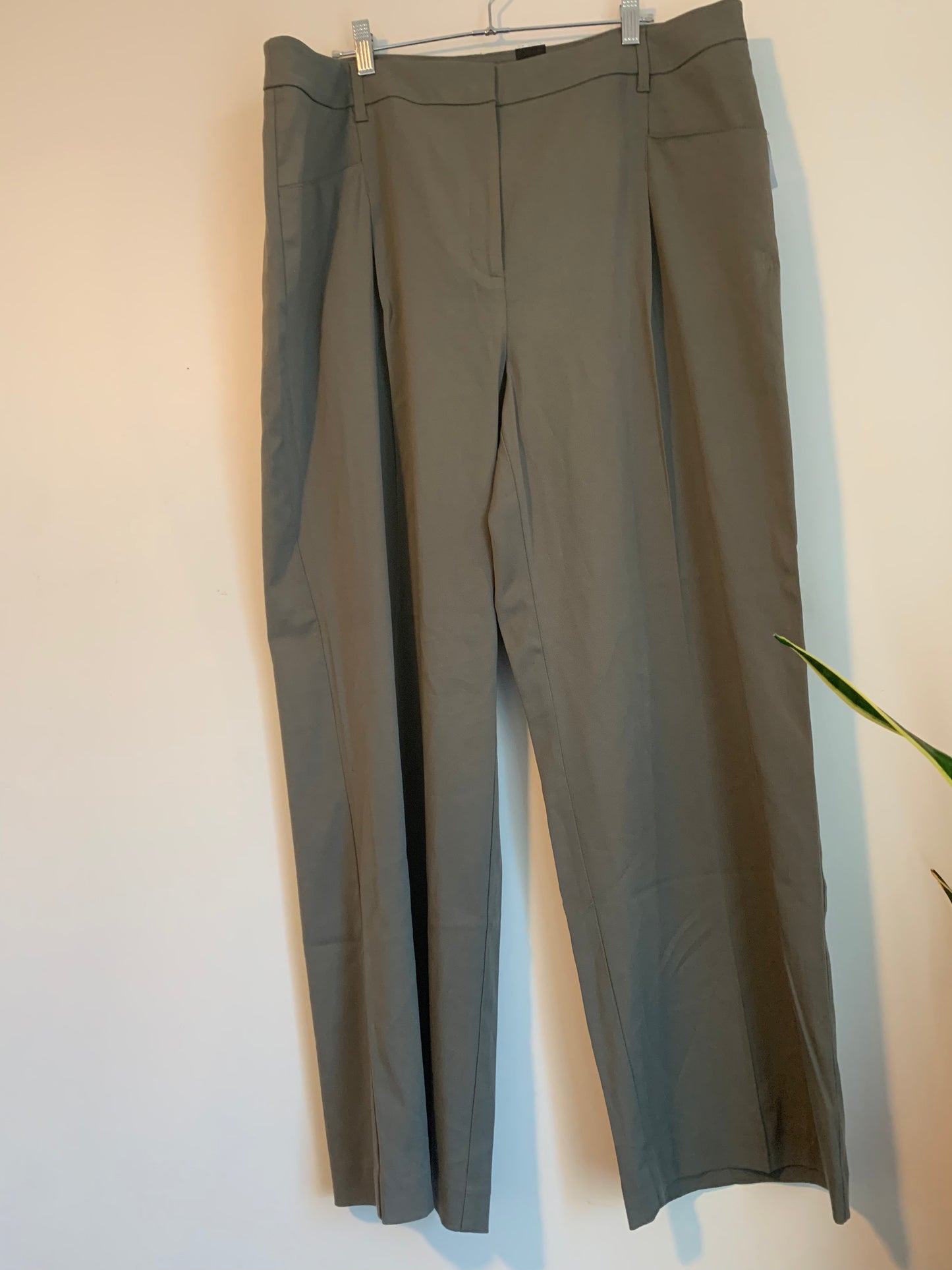 Size 20 Olive High Waist Wide Leg Trousers