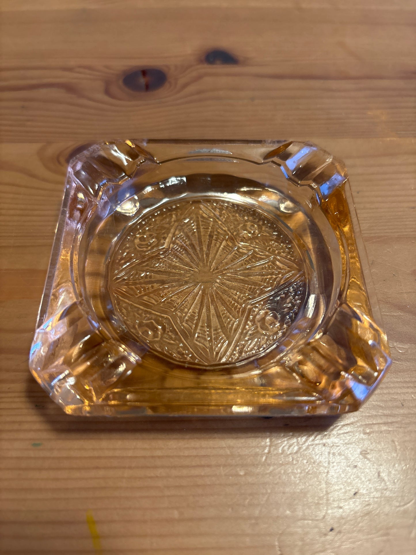 1950s Jeanette pink depression glass ashtray