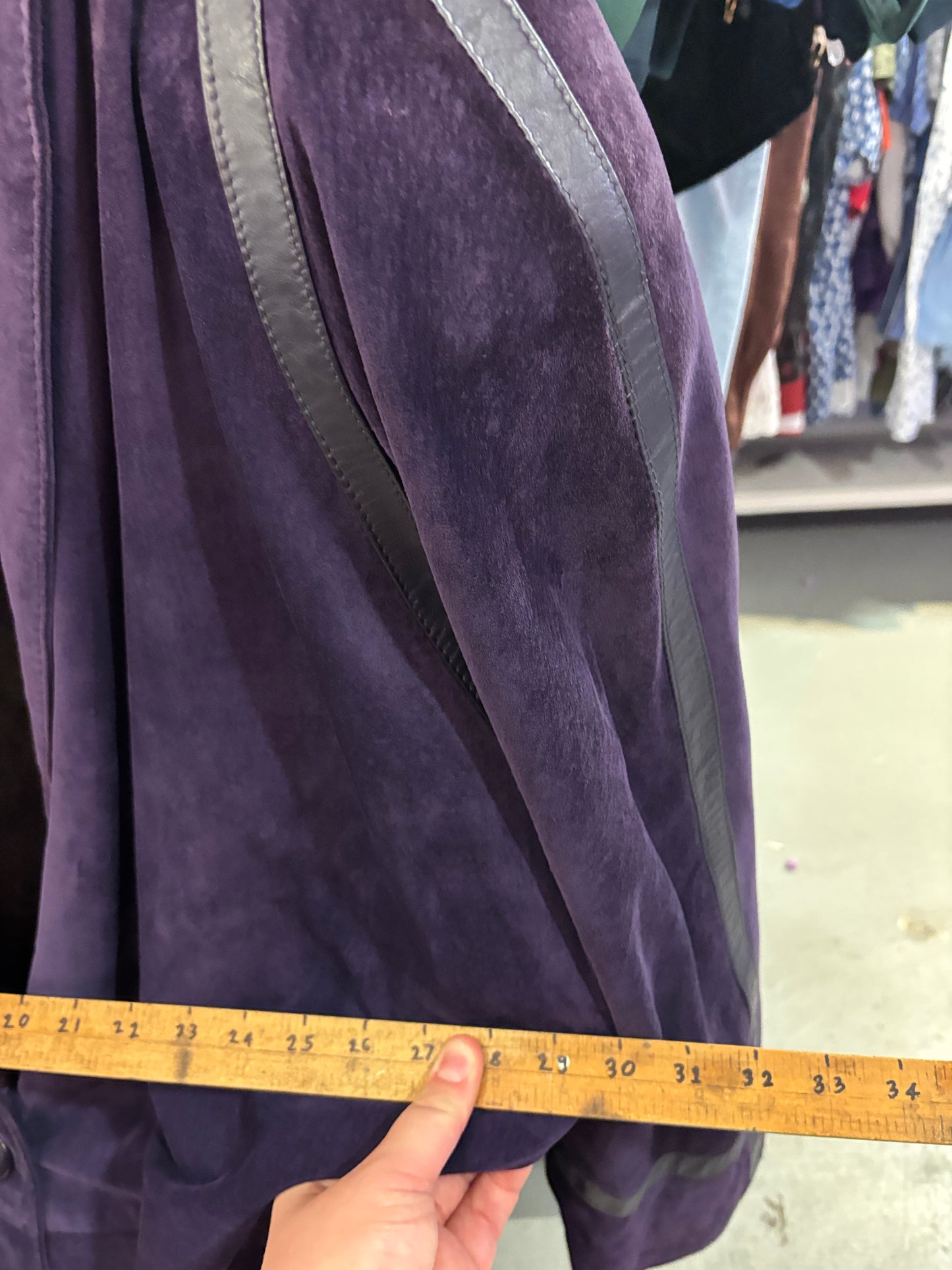 Vintage Michel Antoni purple leather long blazer jacket