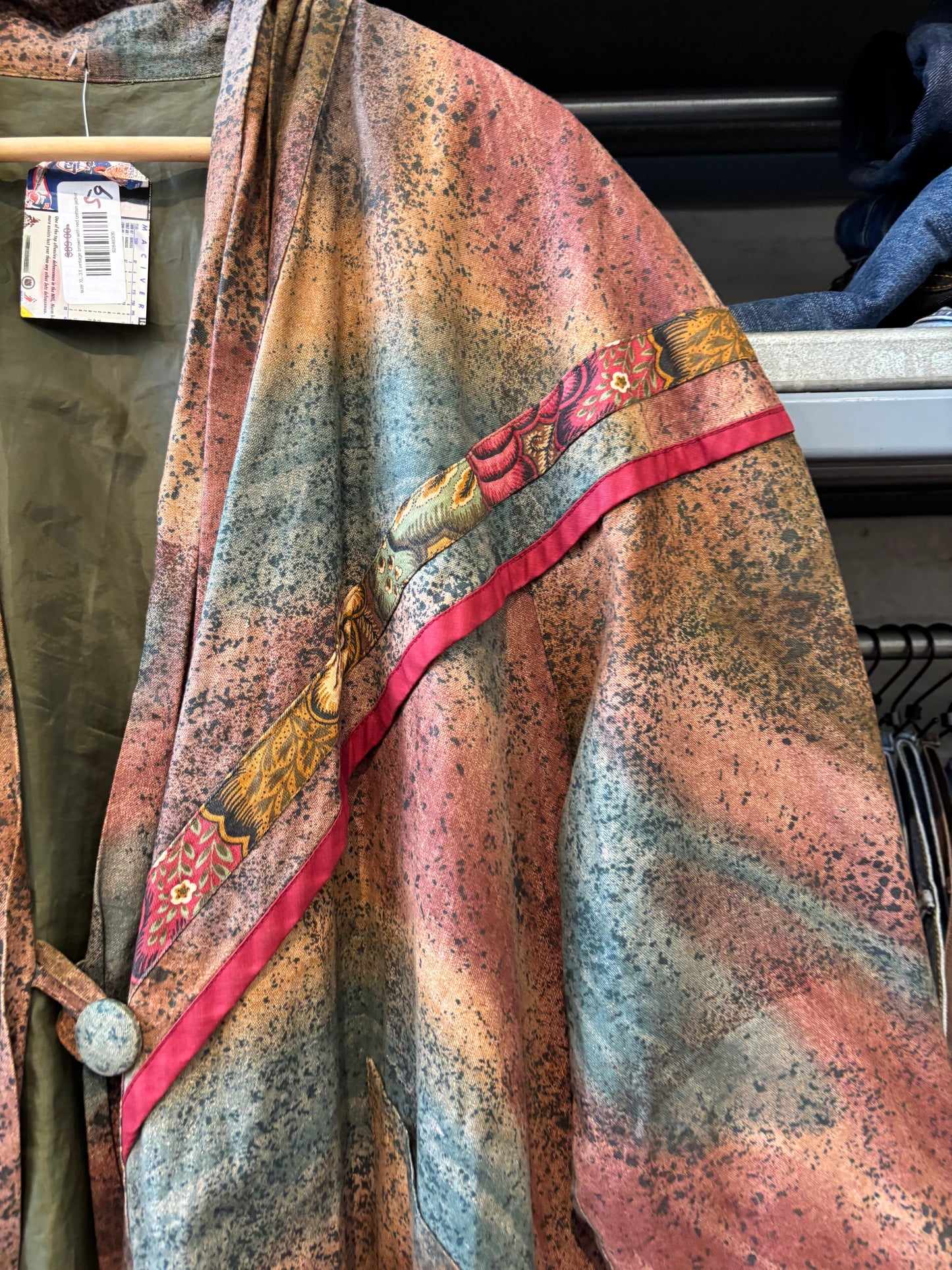 size XL-3X vintage brown with red cotton jacket