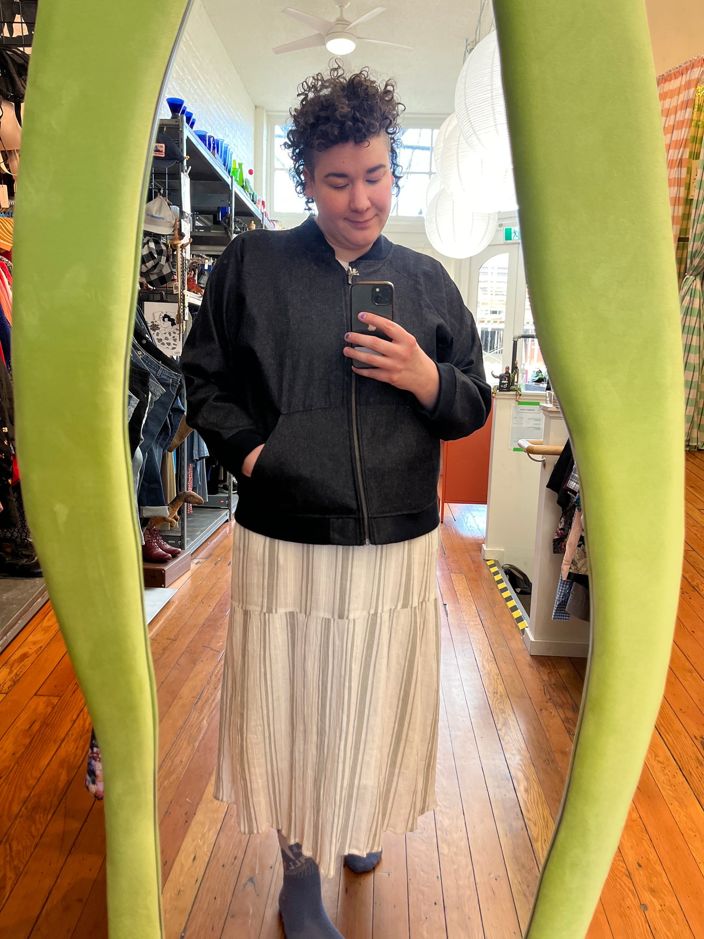 Size XL Roscoe Bomber charcoal japanese denim Connally Goods jacket