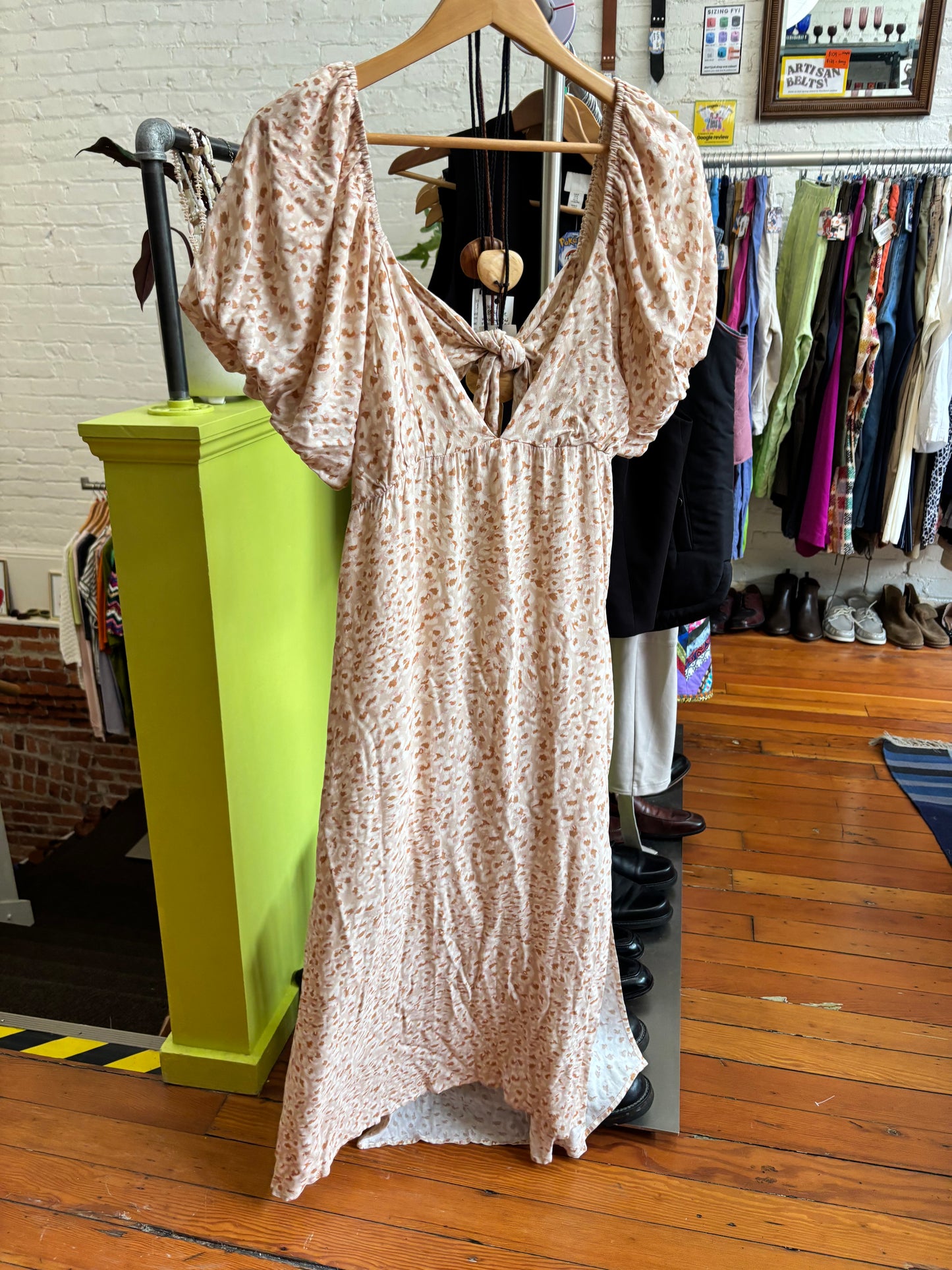 size XL beige pink splatter Saltwater Lux dress - long