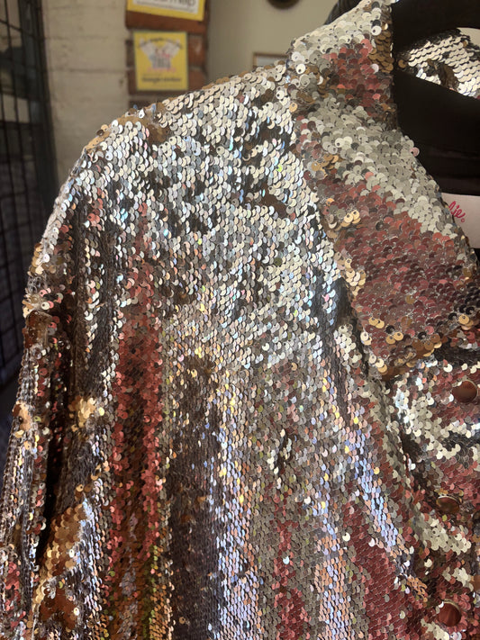 Silver/Gold Hilary Macmillan Sequin Bomber Jacket
