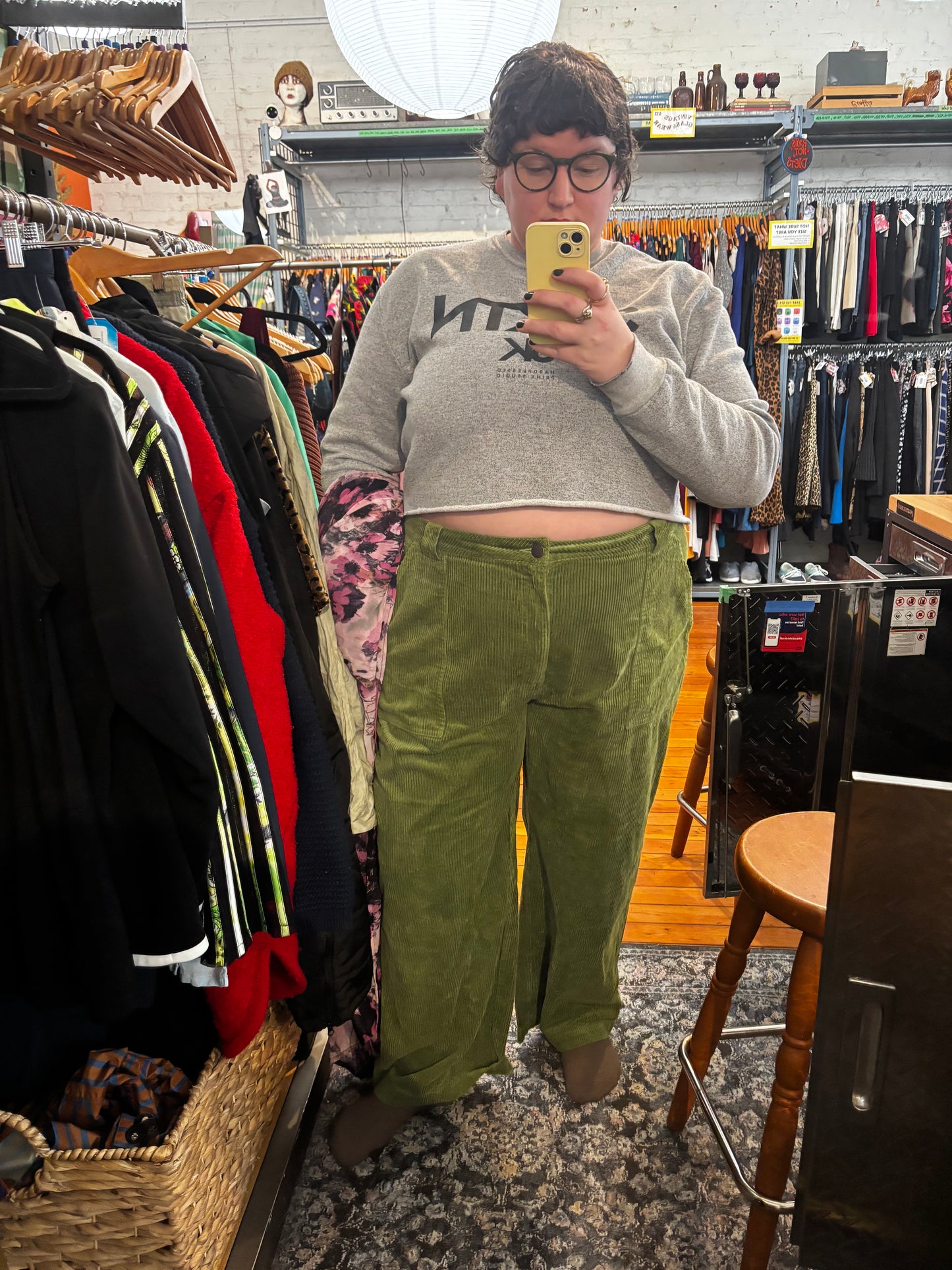 size 46 pesto green Lucy and Yak pants - corduroy