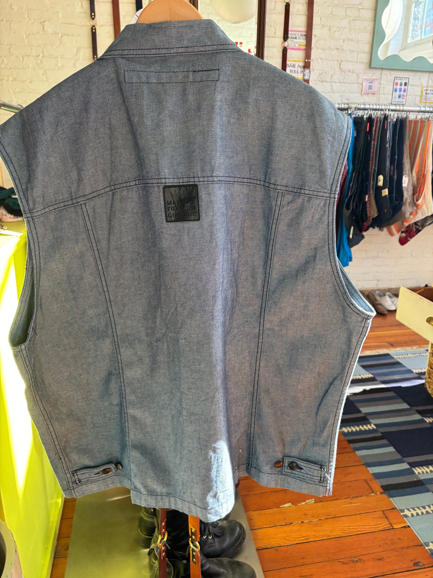 size XXXL denim VINTAGE Marithe Francois Girbaud vest - button up