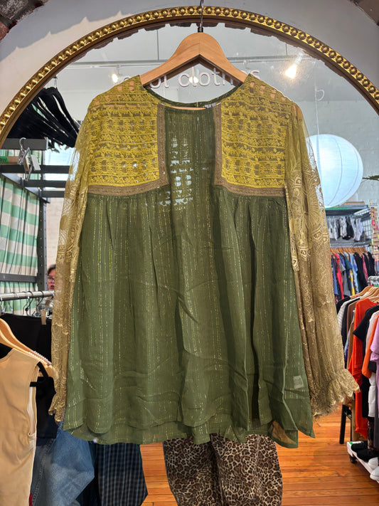 size XL  green on green  bl^nk London top - blouse