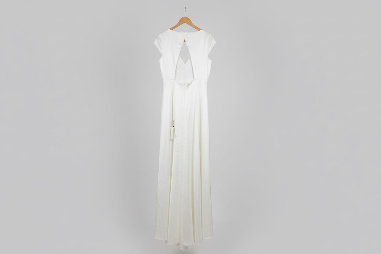 AS IS size 18 Jenny Yoo white satin wedding dress AS IS - minor wear
